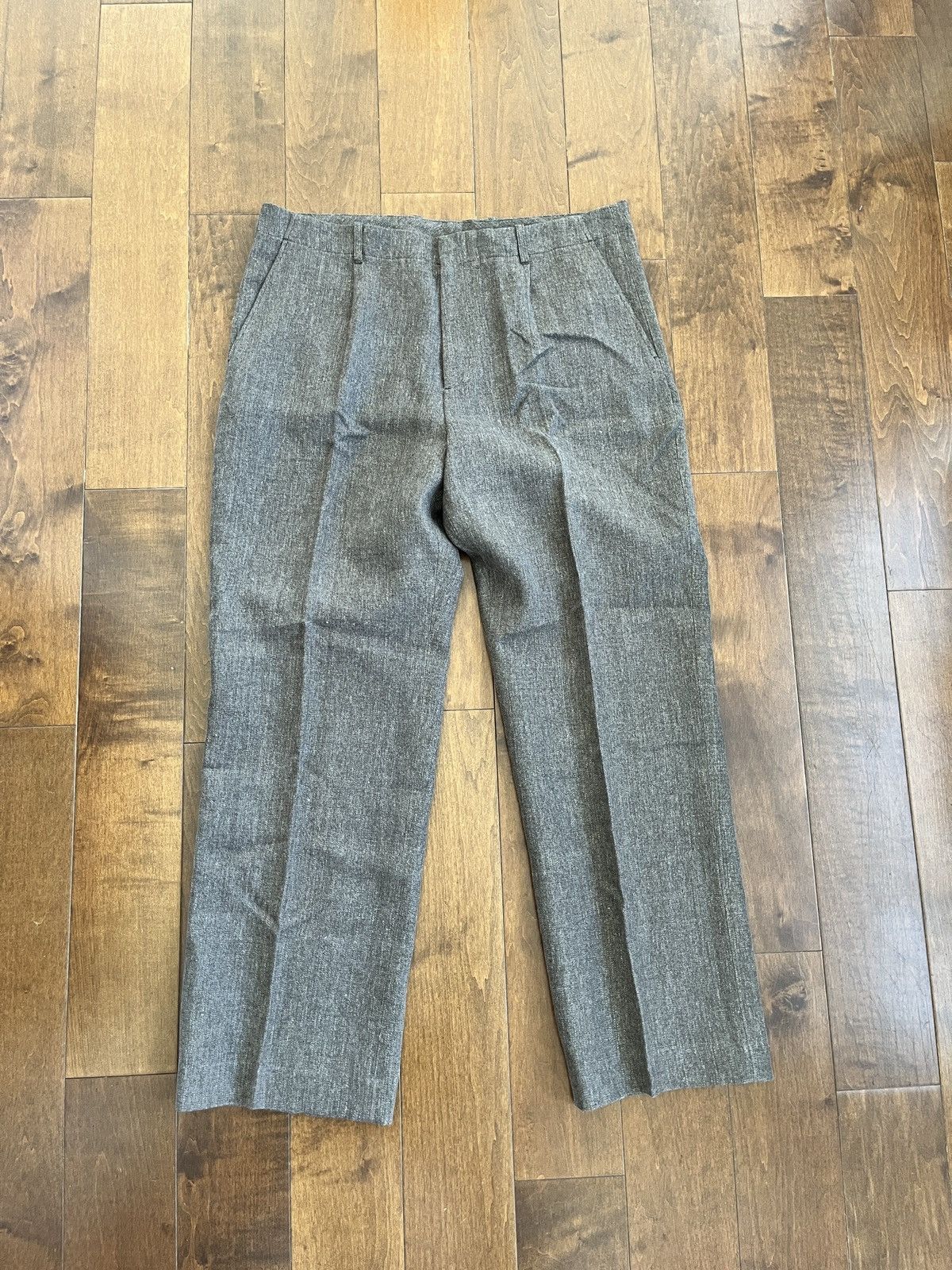Our Legacy BORROWED CHINO - Tobacco Delave Linen Size US 40 / EU 56 - 1 Thumbnail