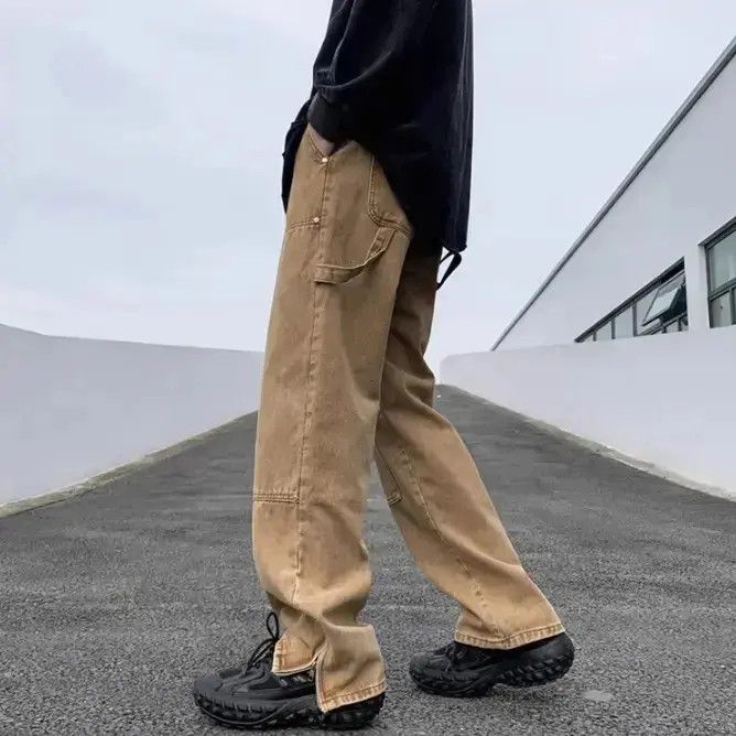 Japanese Brand Retro Straight Zipper Split Jeans Size US 32 / EU 48 - 2 Thumbnail