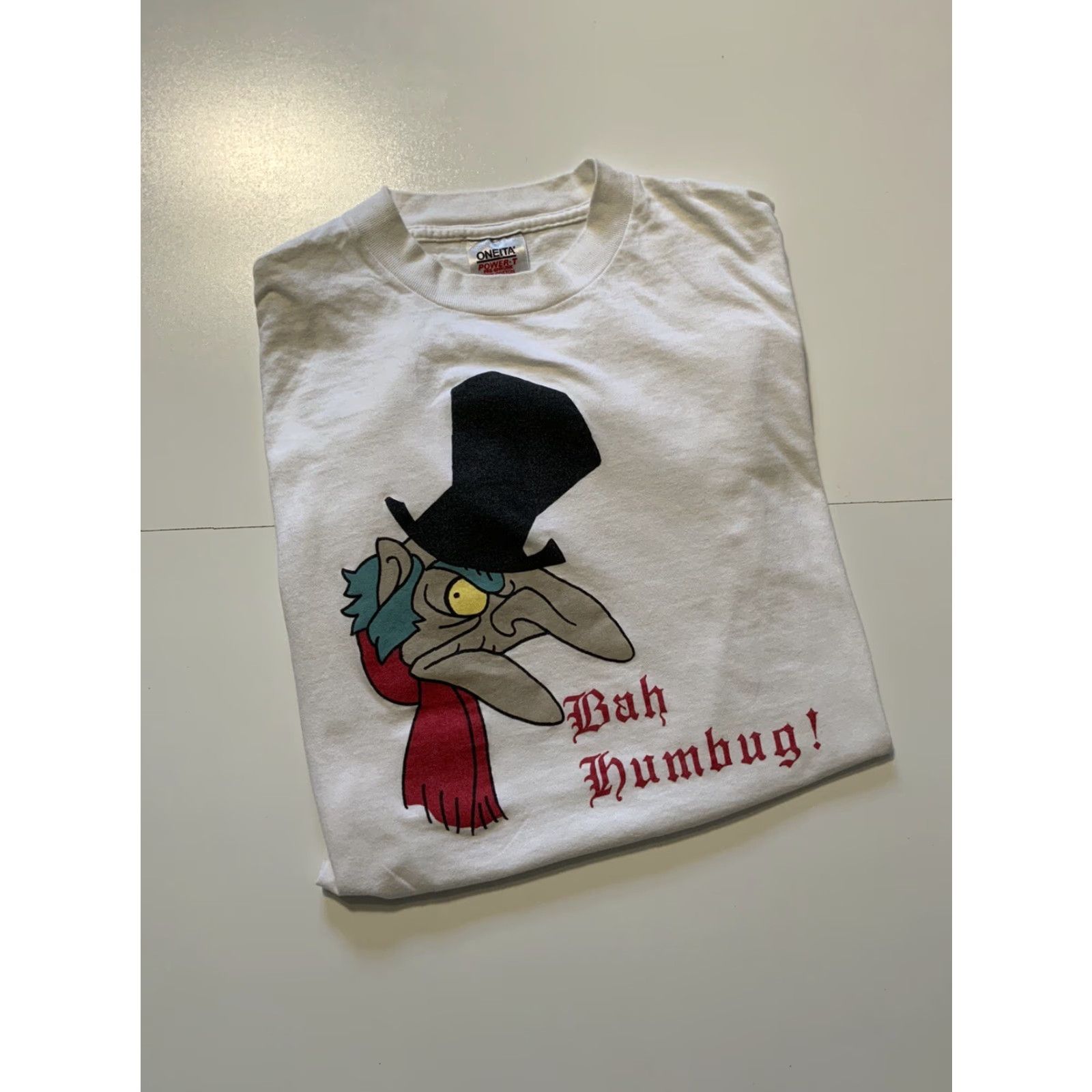 Vintage VINTAGE Bah Humbug Ebenezer Scrooge Christmas Carol Single Stitch T-Shirt Sz. XL Mens Size US XL / EU 56 / 4 - 2 Thumbnail