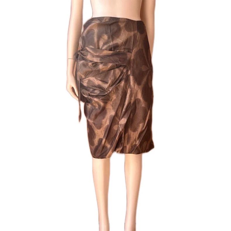 Dries Van Noten dries van noten size:36 Geometric printed silk half skirt 2 Size 31" - 3 Thumbnail