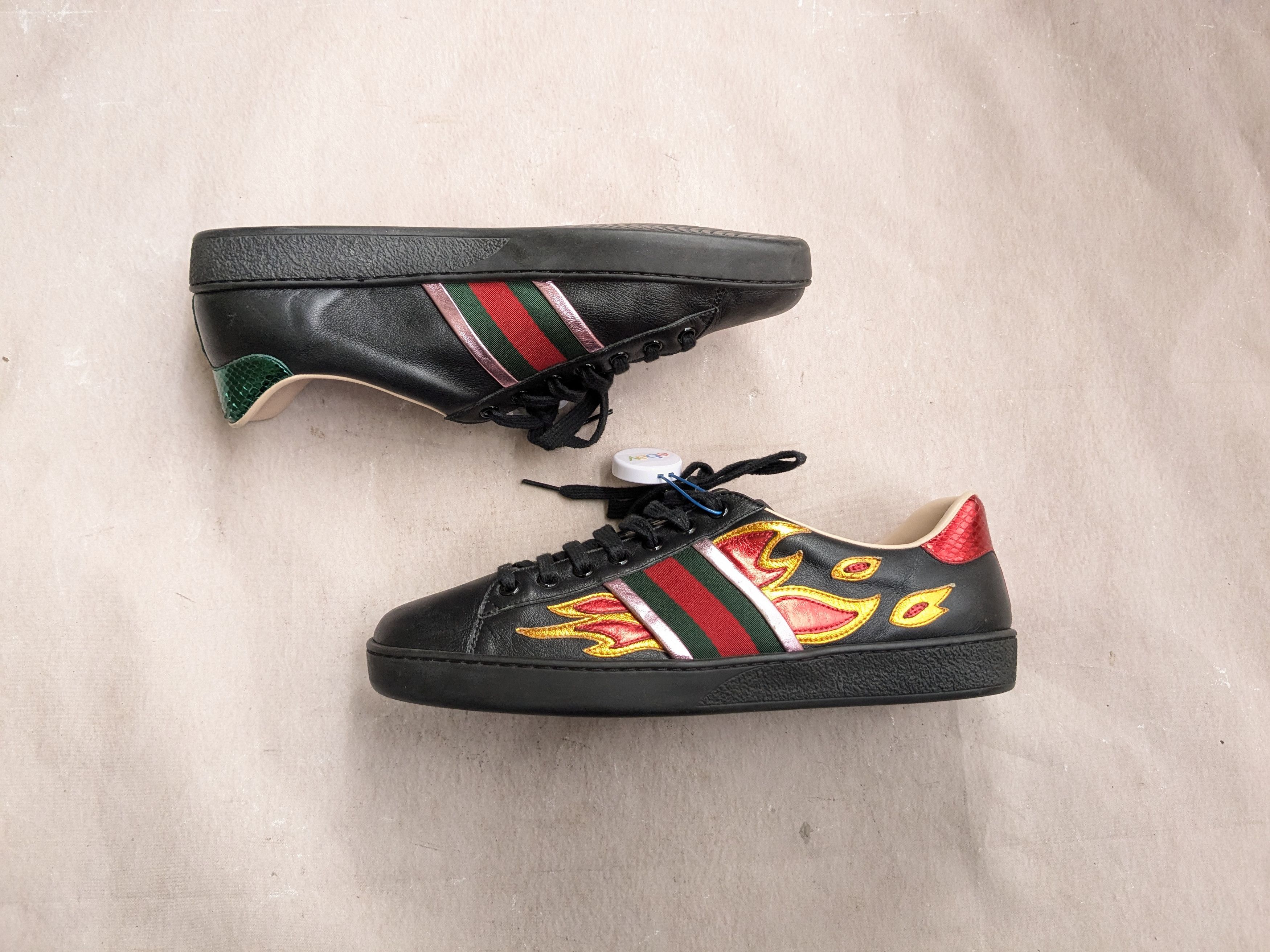 Gucci Gucci Ace Sneakers Fire Flame 8.5 Logo Low Tops 440724 Size US 8.5 / EU 41-42 - 1 Thumbnail