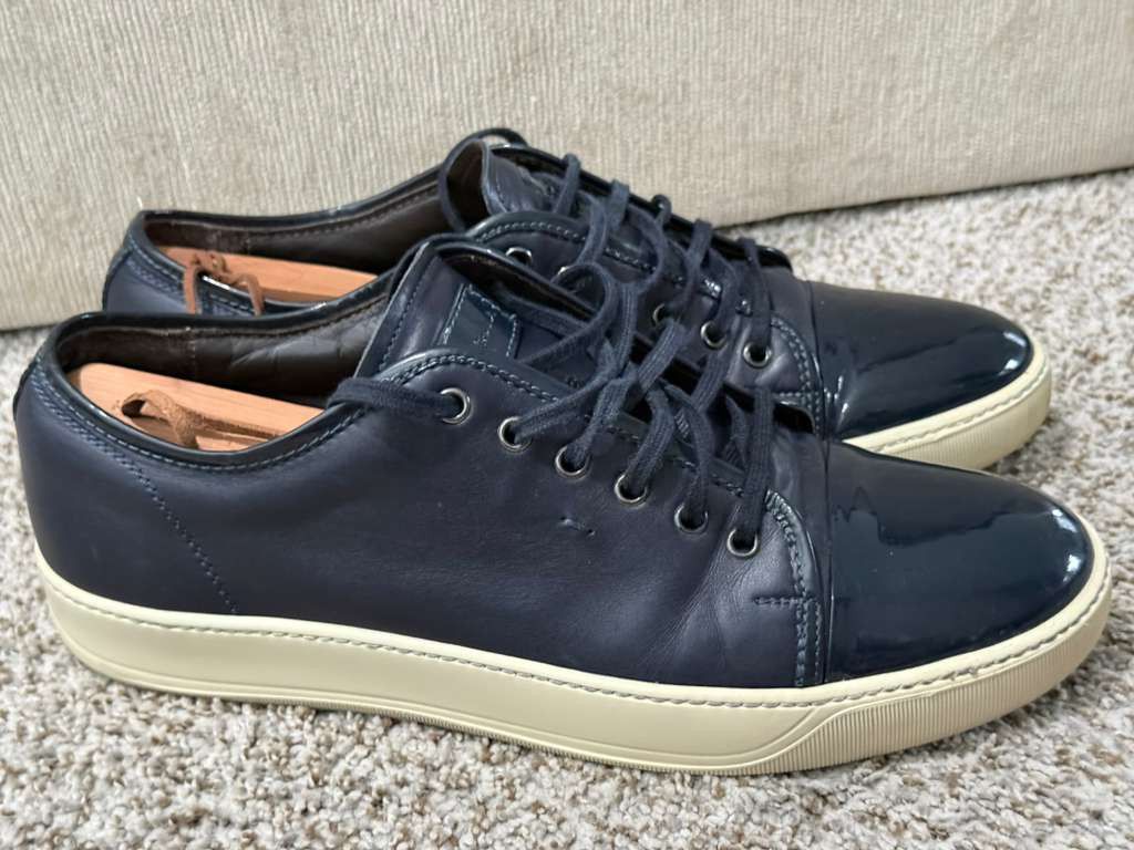 Santoni ✨ SANTONI MEN'S SNEAKERS BLUE ITALIAN CRAFTED SIZE 12✨ Size US 12 / EU 45 - 3 Thumbnail