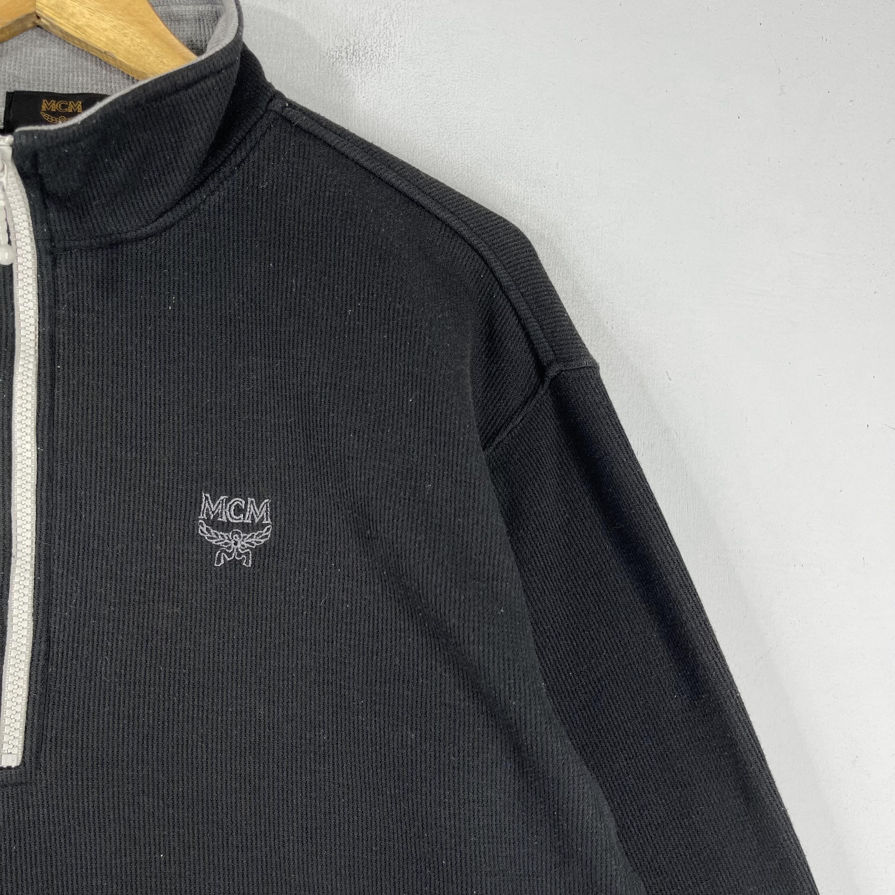 Designer × MCM × Vintage Vintage 1990s MCM Legere Half Zipper Sweater Size US L / EU 52-54 / 3 - 3 Thumbnail