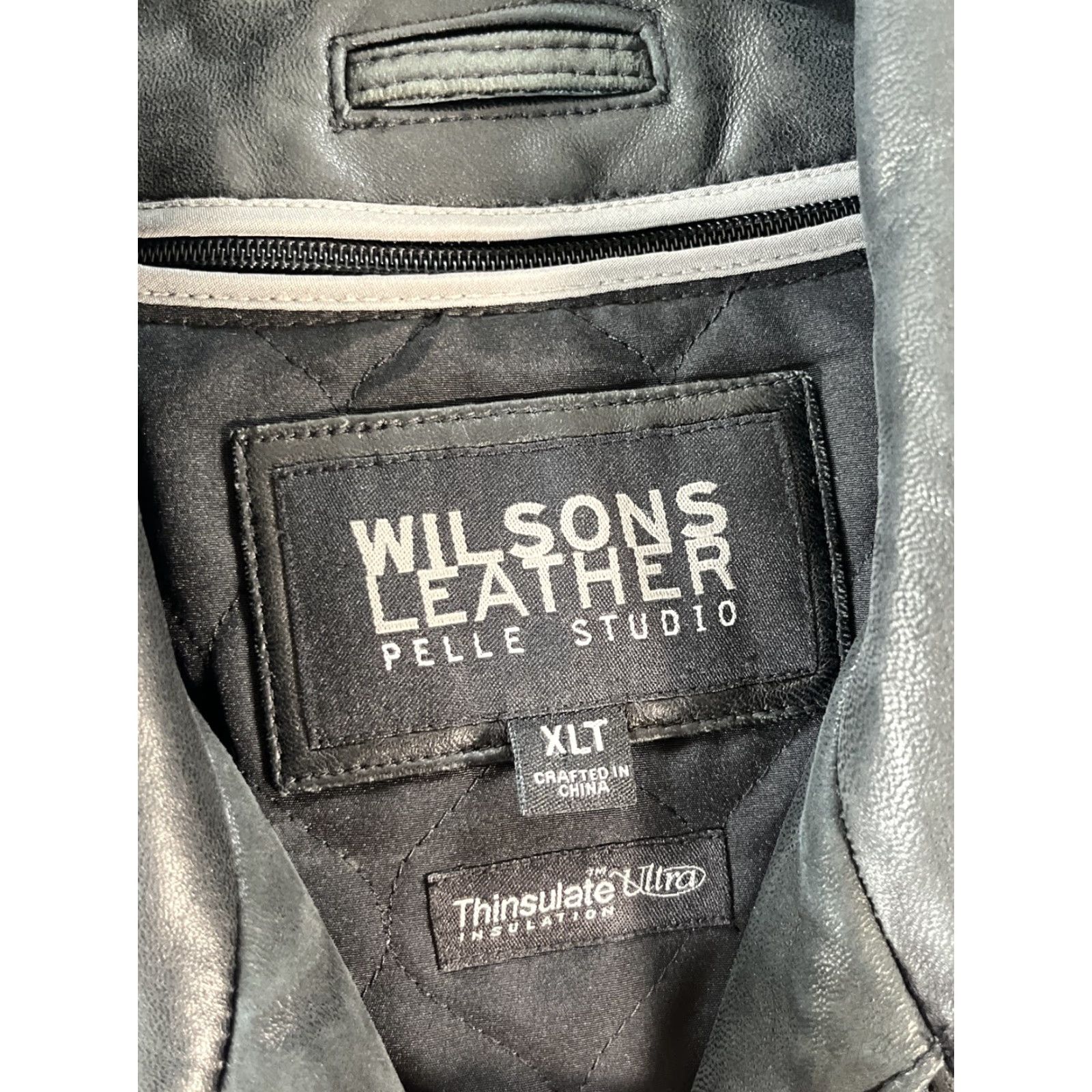 Vintage VINTAGE Wilsons Leather Jacket Mens XLT Full Zip Pelle Studios Black Thinsulate Leather Jacket Zipper Mens XLT Black Size US XL / EU 56 / 4 - 4 Thumbnail