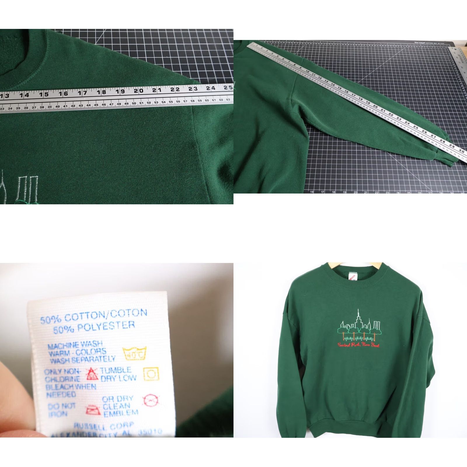 Jerzees VINTAGE Jerzees Sweatshirt Central Park New York City Embroidered Adult XL Green 90s VTG Mens Size US XL / EU 56 / 4 - 8 Thumbnail