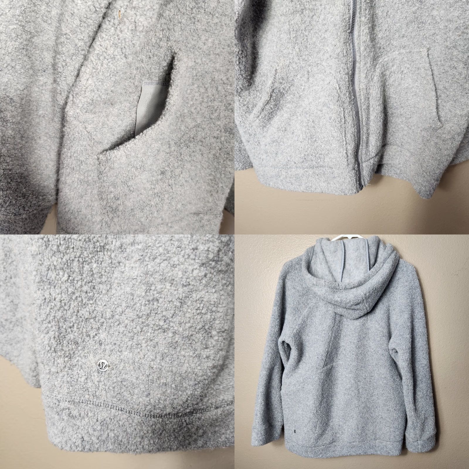 Lululemon Lululemon So Sherpa Wool Blend Boucle Gray Heather Hooded Zip Jacket Size 6 Women Casual Hoodie Jacket Size M / US 6-8 / IT 42-44 - 8 Thumbnail