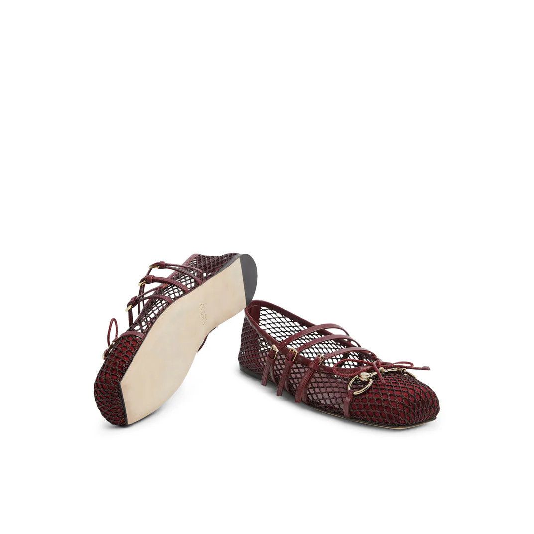 GUCCI $1130 Rosso Ancora Red Horsebit Ballet Flats New & Aut