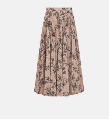 image of Dior O1W1Db10124 Mid Length Pleated Skirt In Rose, Women's (Size 25)