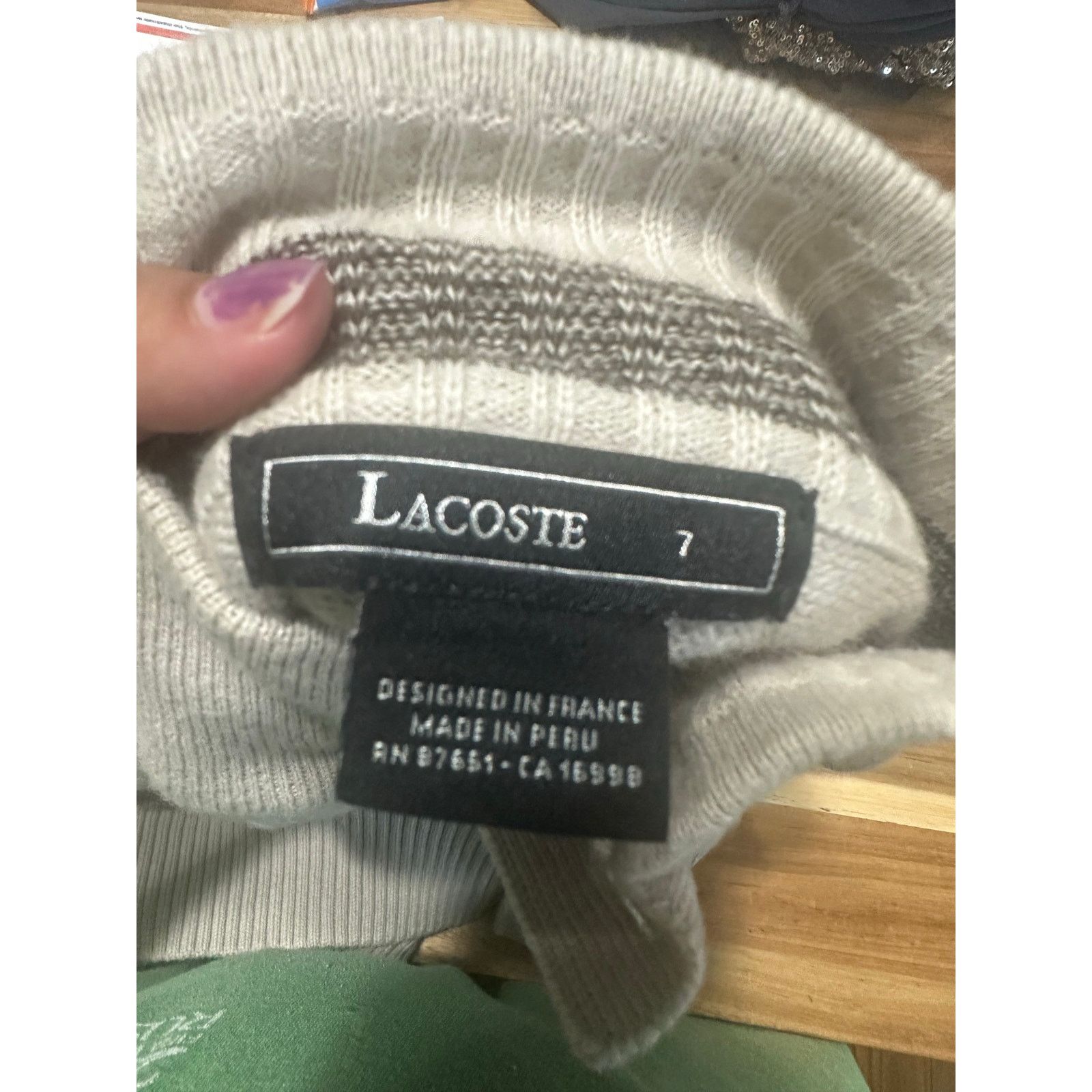 Lacoste Lacoste Pullover Knit V Neck Sweater. Size US XXL / EU 58 / 5 - 3 Thumbnail