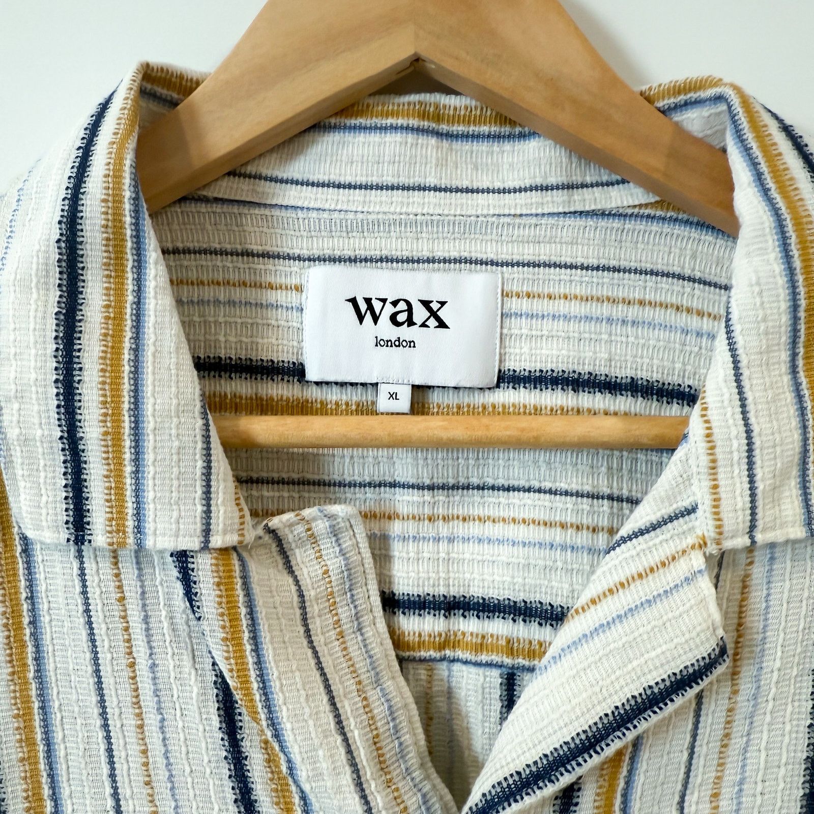 Wax London WAX LONDON Didcot Striped Camp Collar Shirt XL EUC Size US XL / EU 56 / 4 - 3 Thumbnail