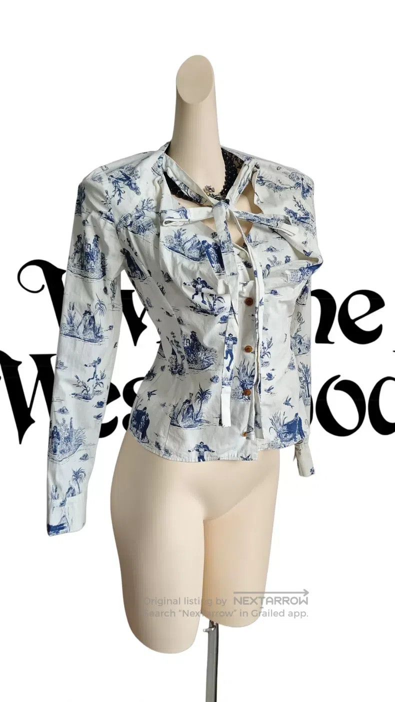 Vivienne Westwood Vivienne Westwood Blue and White Porcelain Printed Long Sl Size M / US 6-8 / IT 42-44 - 5 Thumbnail