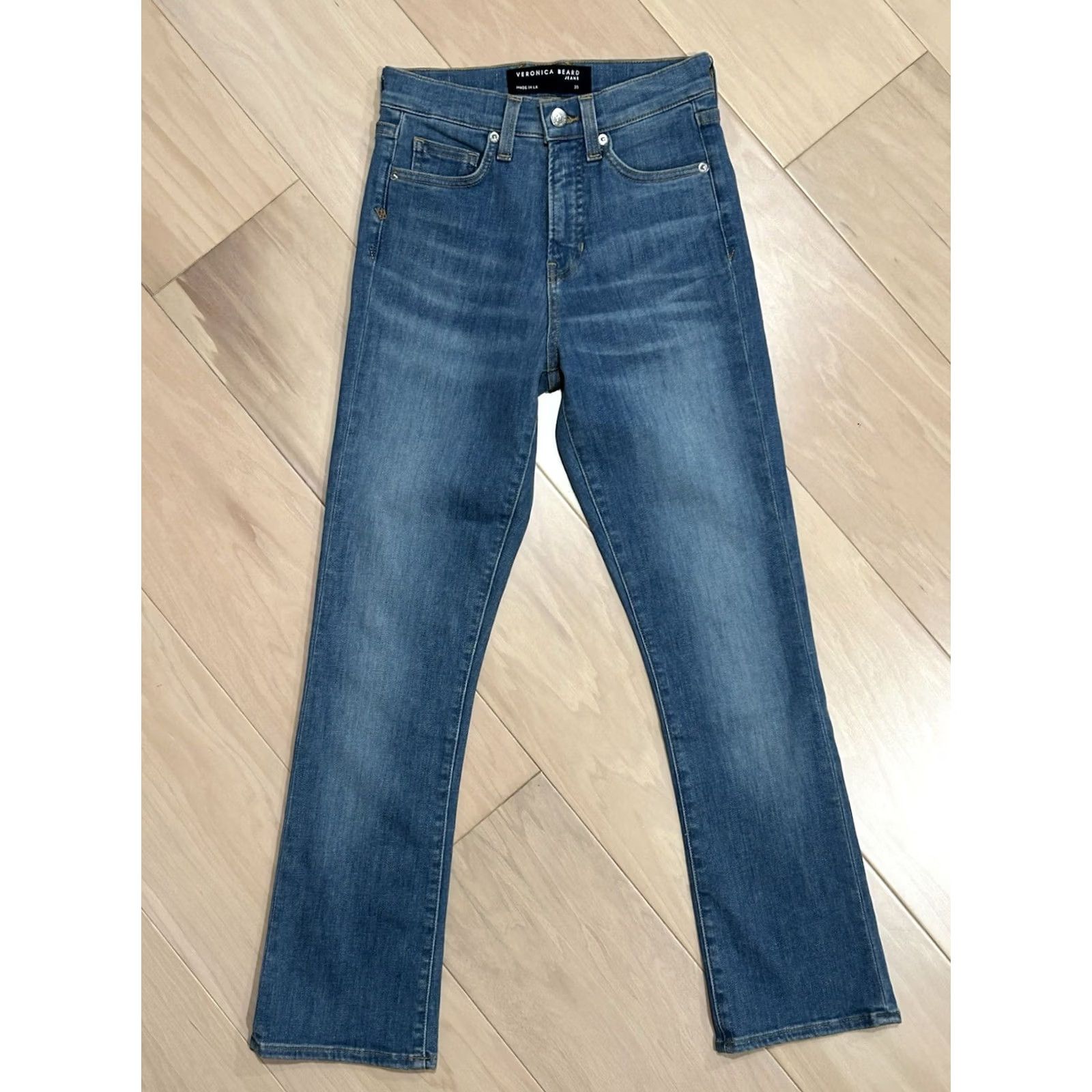 Veronica Beard Veronica Beard Carly Kick Flare High Rise Denim Blue Jeans Lakeshore 25x26 Womens Size 42" / US 20 - 3 Thumbnail