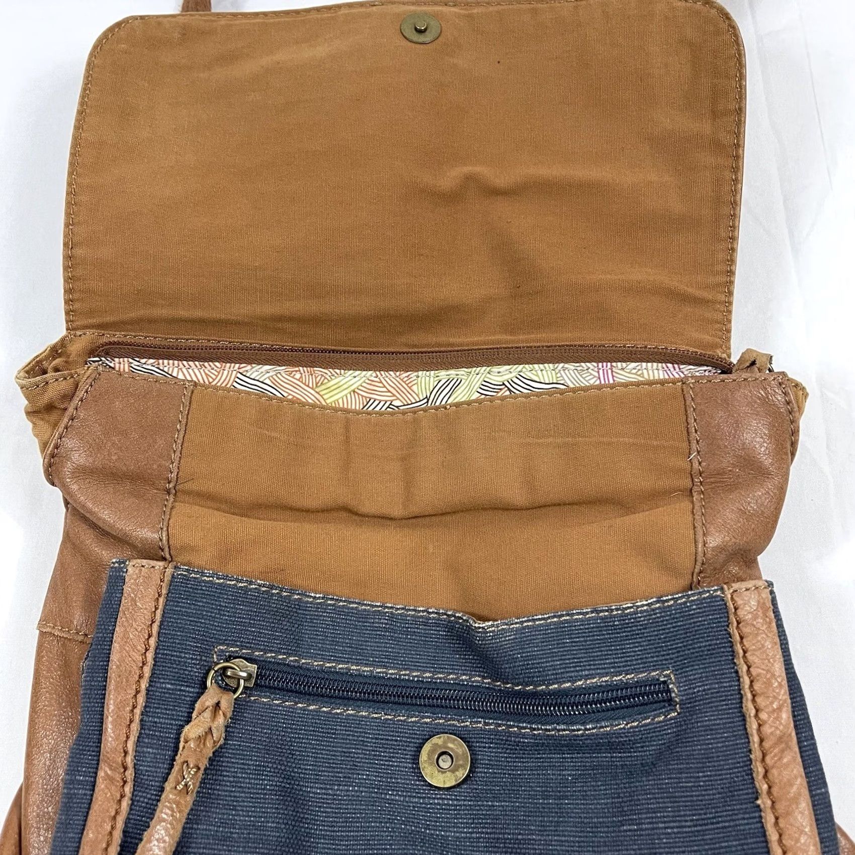 The Sak The Sak Ventura Convertible Bohemian Style Denim Leather Crossbody Backpack Size ONE SIZE - 5 Thumbnail
