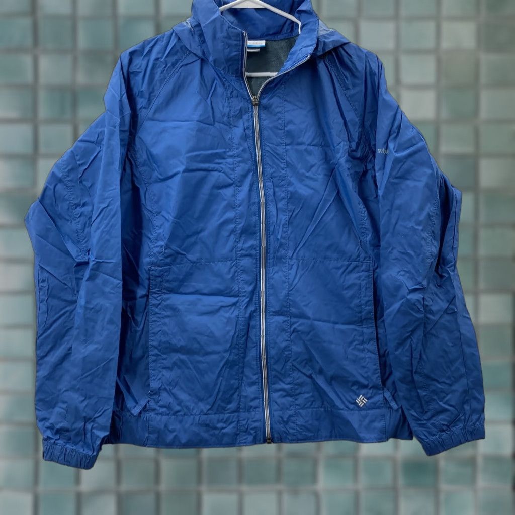 Vintage Columbia Womens Windbreaker Jacket Hooded Long Sleeve Blue Winter Size L Regular Size L / US 10 / IT 46 - 1 Thumbnail