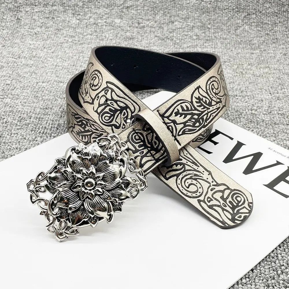 Japanese Brand Rose Pu Leather Belt Belt Size ONE SIZE - 3 Thumbnail