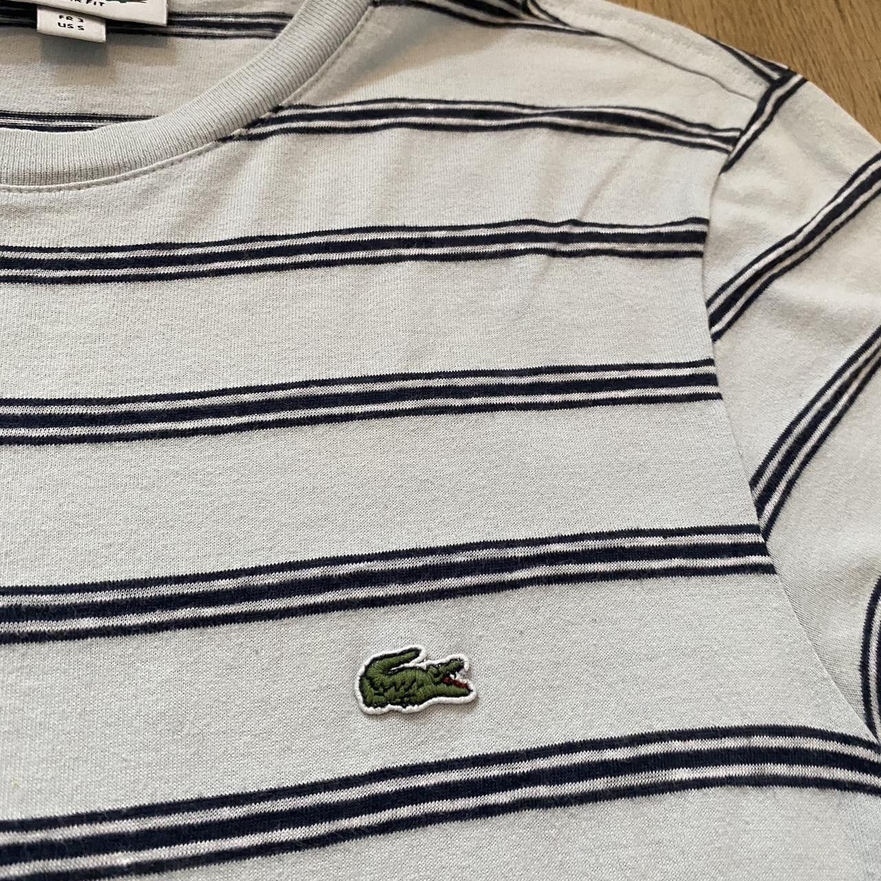 Lacoste White and blue Lacoste striped short sleeve T-shirt Size US S / EU 44-46 / 1 - 5 Thumbnail