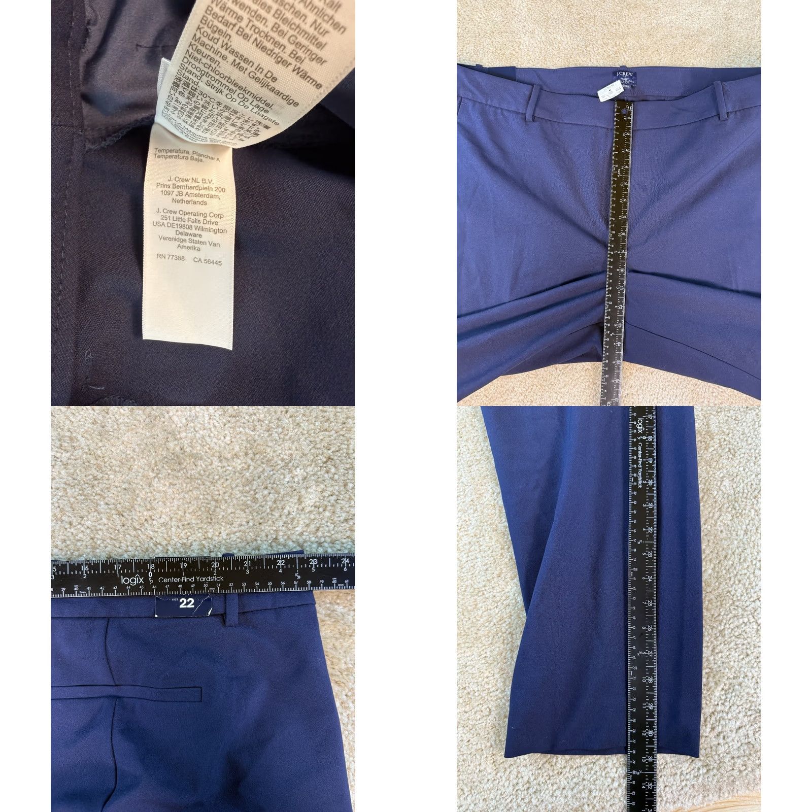 J.Crew J CREW Womens Ruby Pant Navy Size 22 Full Length 31 NWT D259 Size 30" / US 8 / IT 44 - 8 Thumbnail