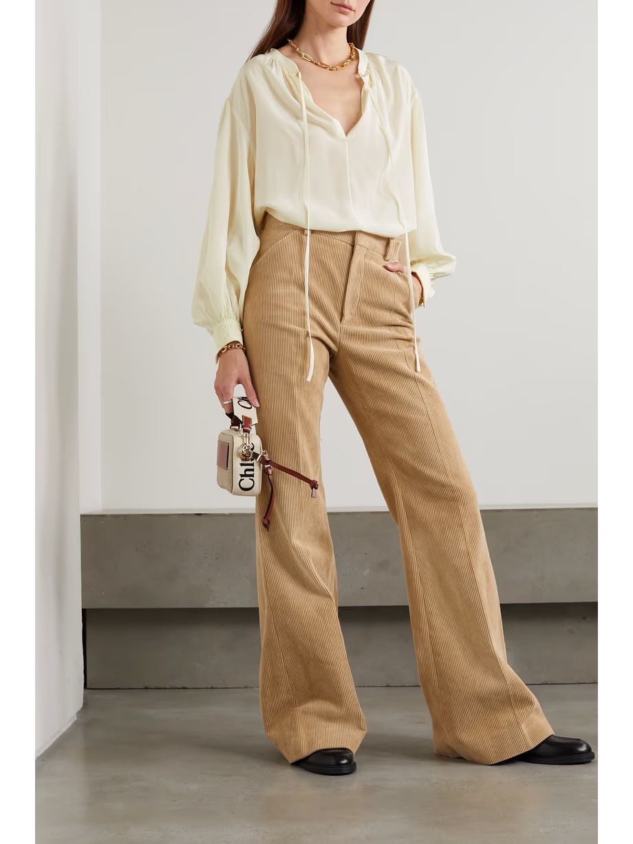 Chloe o1y0825 Silk Shirt in Ivory Size M / US 6-8 / IT 42-44 - 4 Thumbnail