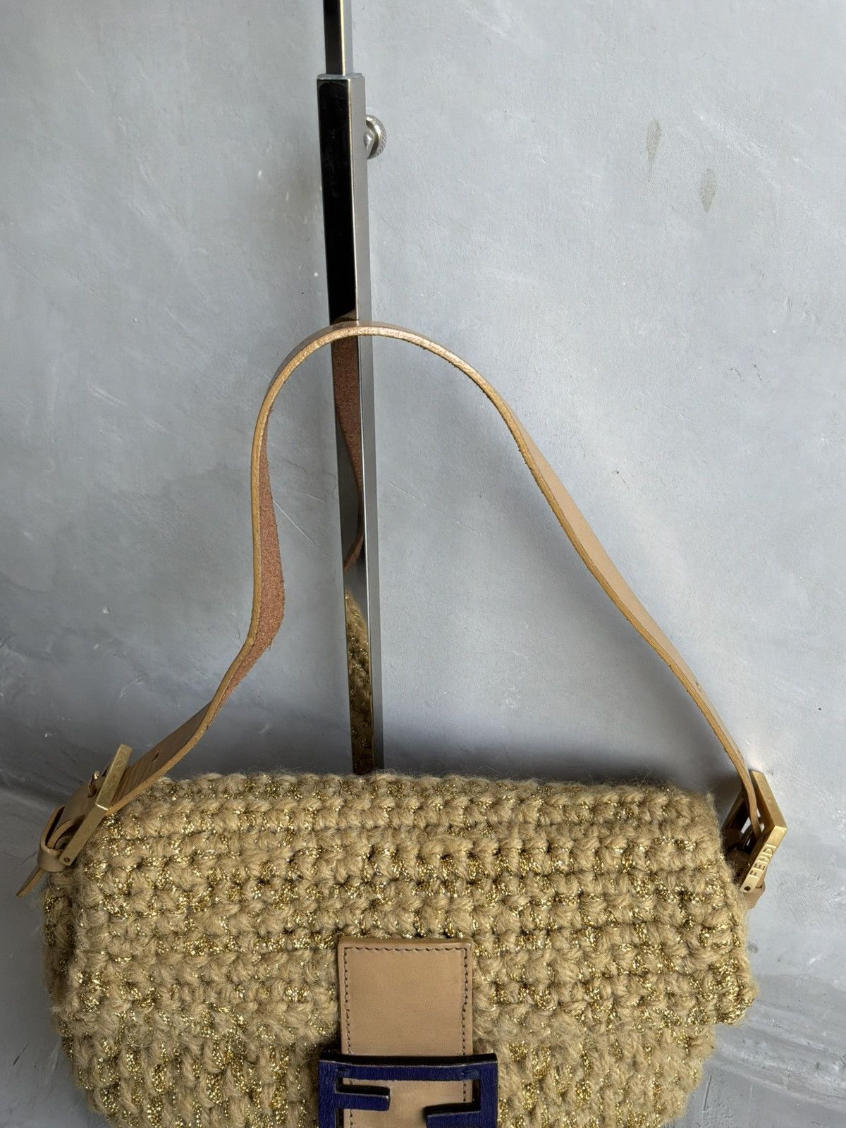 Fendi Fendi - Knit Woven Crochette Ponyhair Baguette Bag Size ONE SIZE - 10 Thumbnail