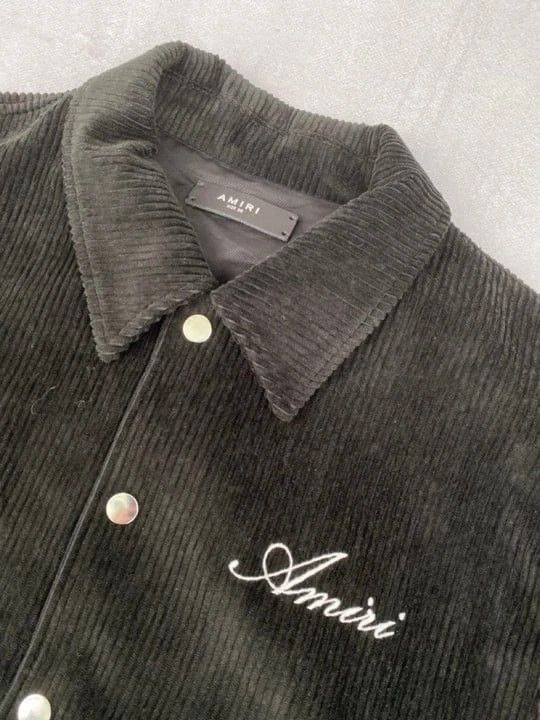 Amiri Amiri Bones Varsity Jacket Black Burgundy Corduroy Size US M / EU 48-50 / 2 - 3 Thumbnail