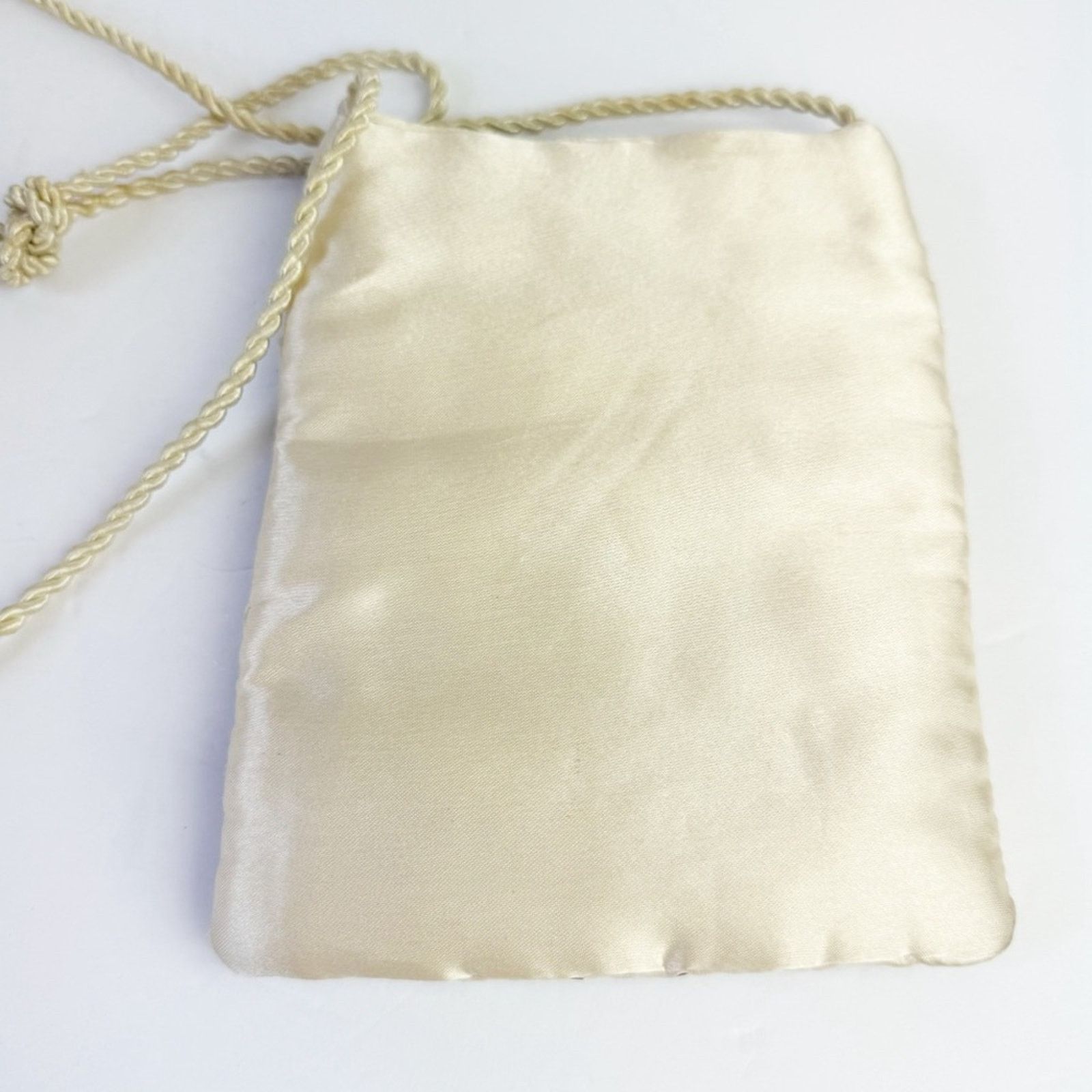 Vintage Cream Silk Bronze Beaded Sequined Evening Evening Bag 5x7 Size ONE SIZE - 6 Thumbnail