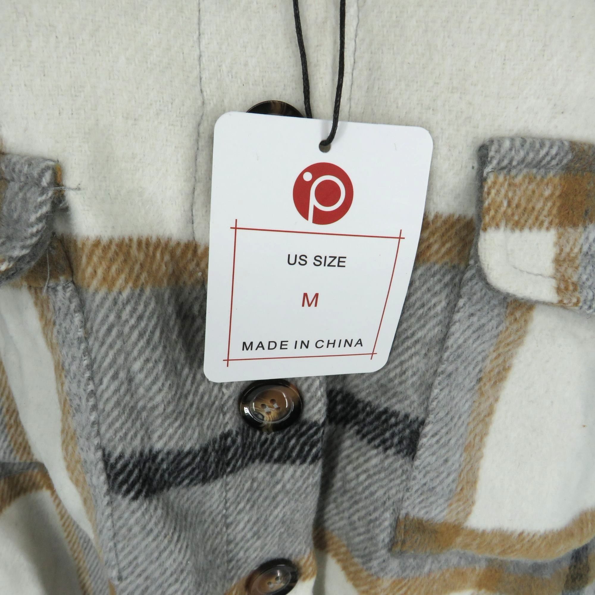 Other Puwei Womens Plaid Button-Up Long Sleeve Shirt Jacket Medium Size M / US 6-8 / IT 42-44 - 3 Thumbnail