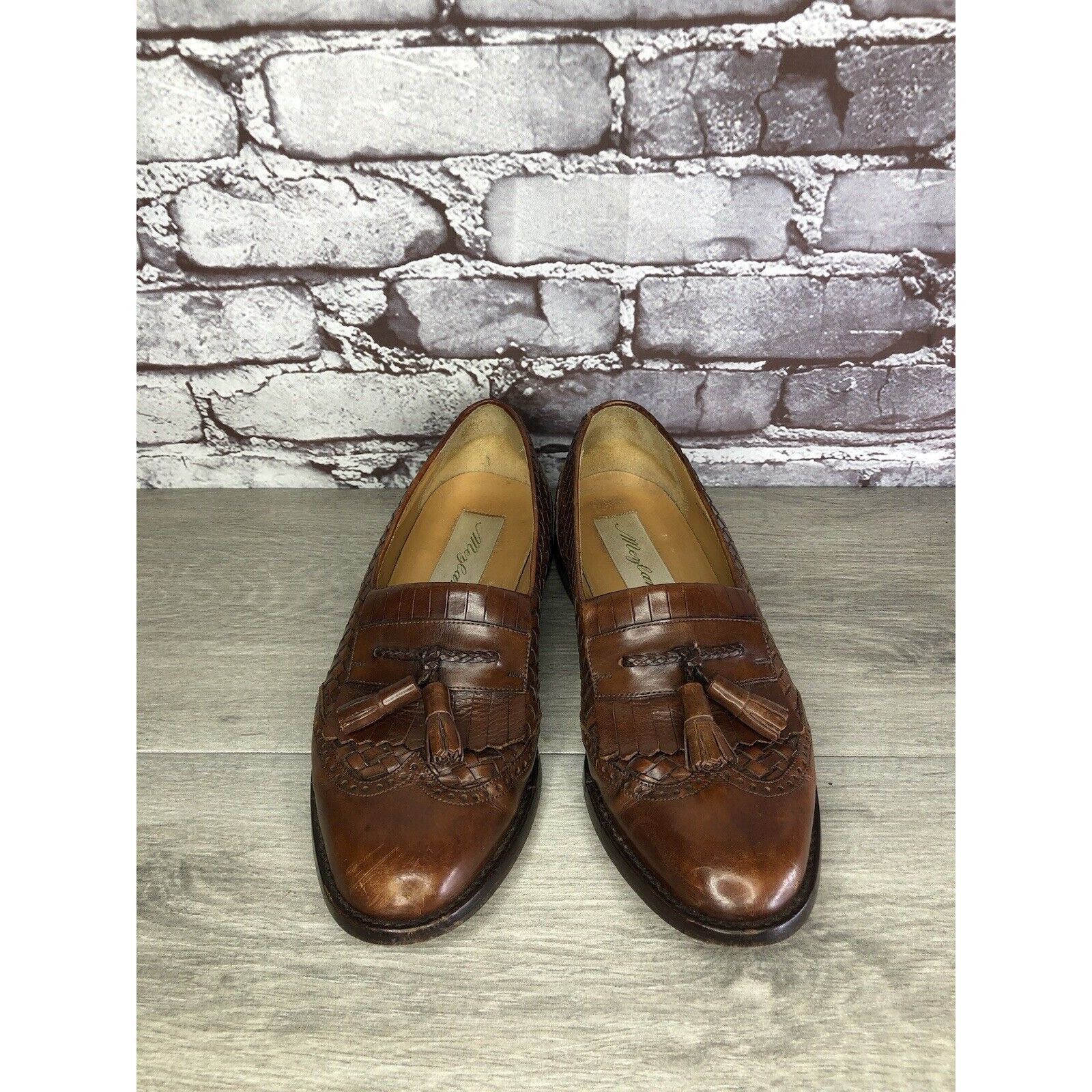 Mezlan Mezlan Alicante Brown Weave Leather Kiltie Tassel Dress Shoe Size US 7 / EU 40 - 21 Thumbnail
