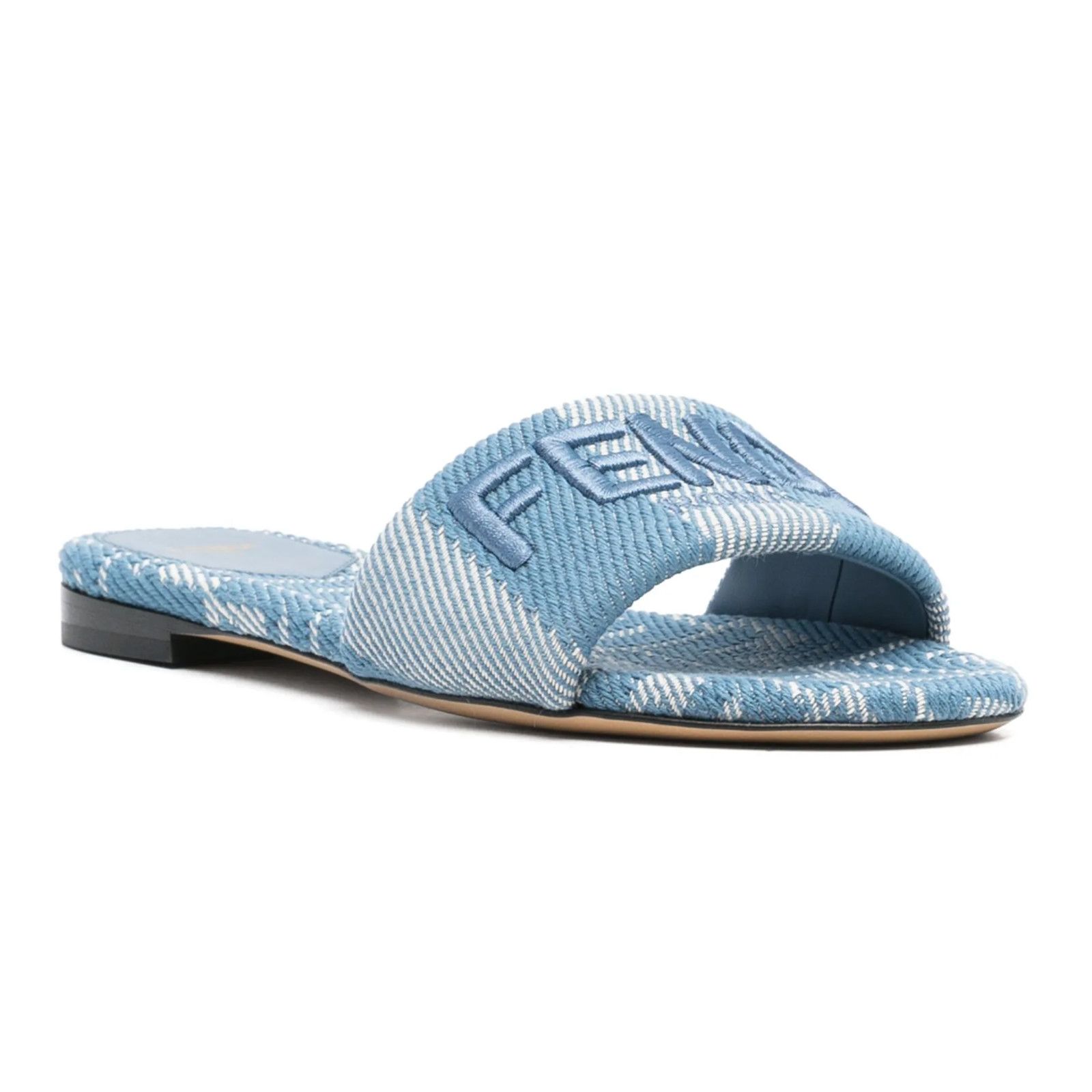 Fendi Fendi Sunshine Blue Denim FF Monogram Mule Slide Sandal 36.5 Size US 6.5 / IT 36.5 - 5 Thumbnail