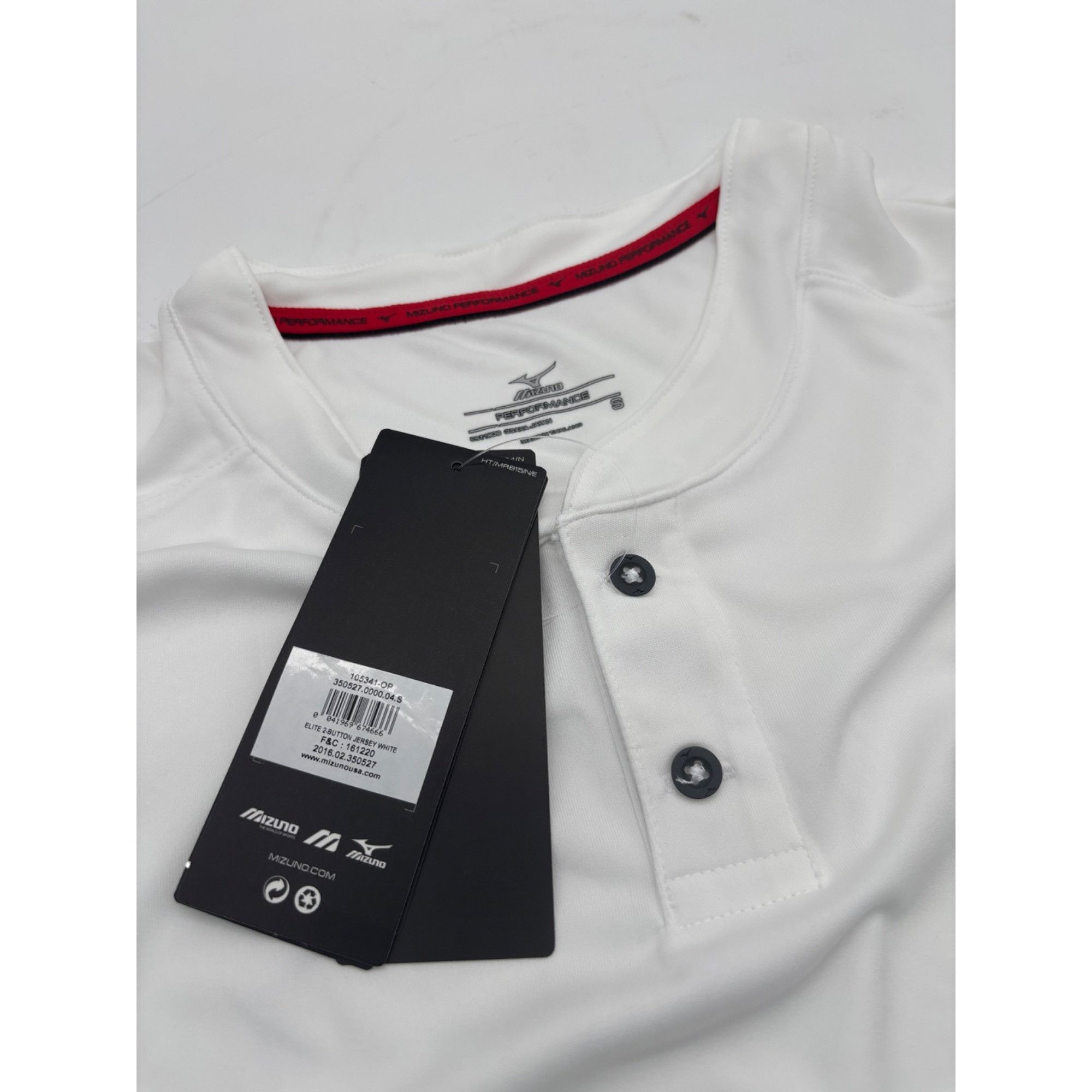 Mizuno Mizuno Men’s Elite 2-Button Baseball Jersey 350527, White, Size US S / EU 44-46 / 1 - 9 Thumbnail