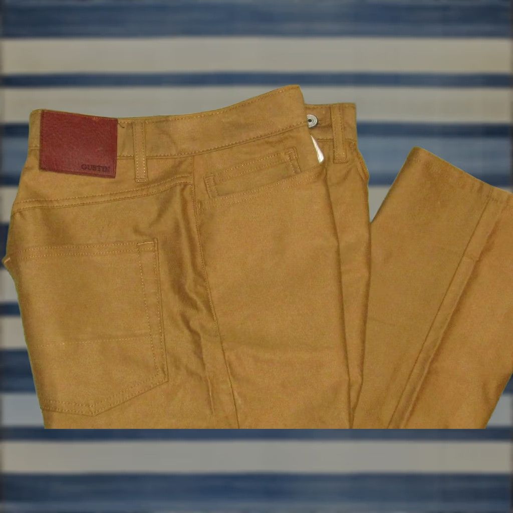 Gustin GUSTIN # 72 Moleskin Stretch Gold Khaki 5 Pocket Button Fly Pants 30 x 33 Size US 30 / EU 46 - 1 Thumbnail