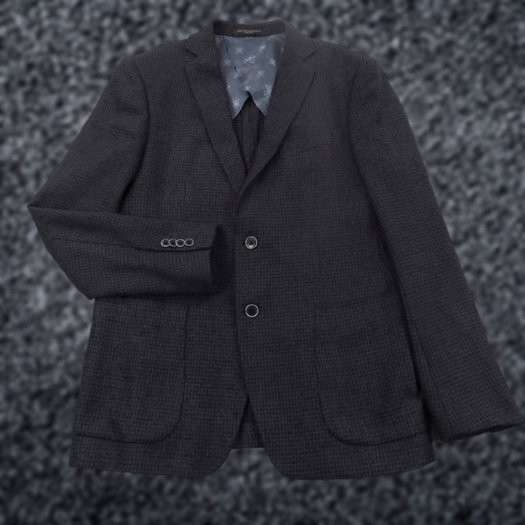 John Varvatos VINTAGE John Varvatos Blazer Men 40R Navy Wool Silk Cotton Chore Travel Bond Jacket USA Size 40R - 1 Thumbnail