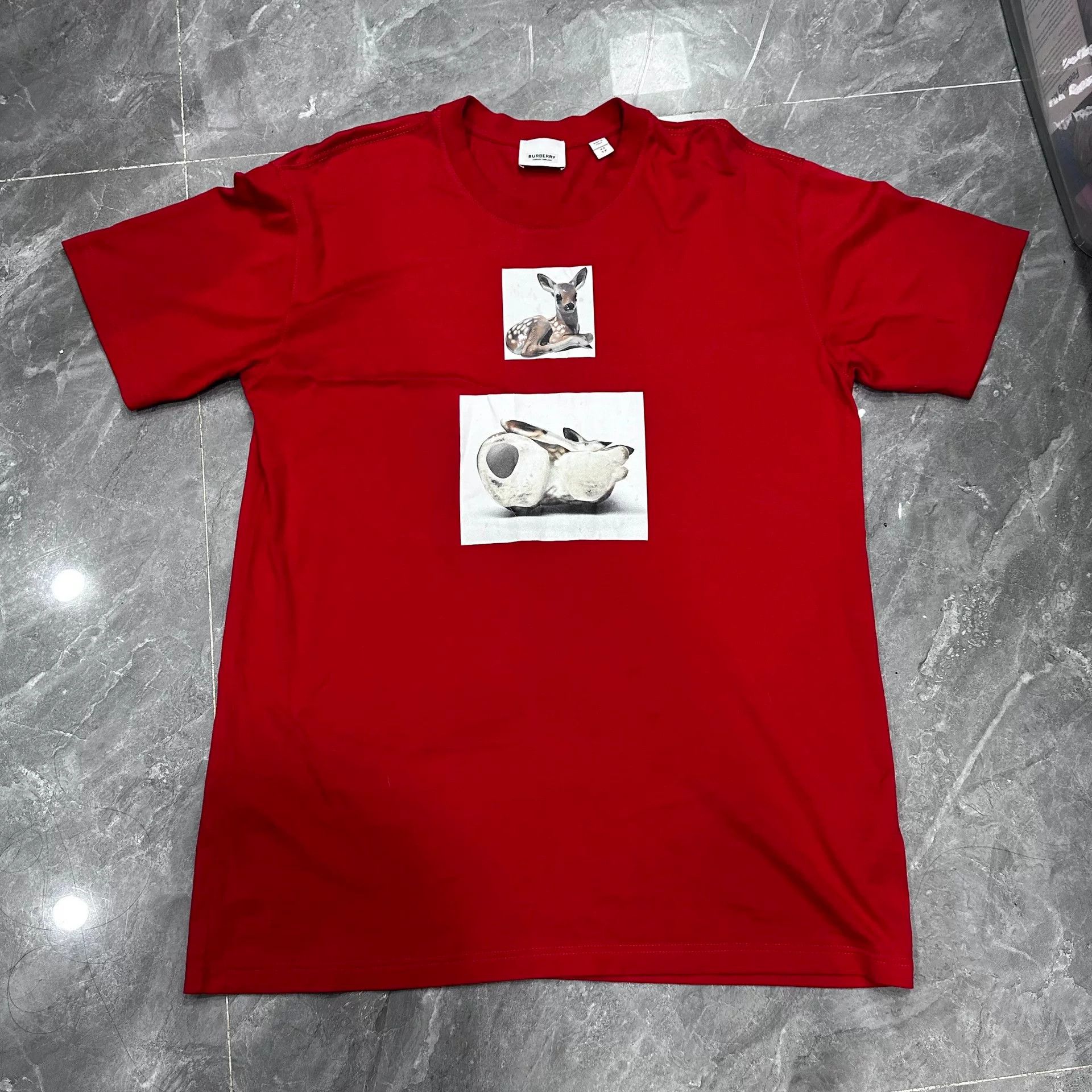 Burberry Burberry Short Sleeve T-Shirt in Red Size US XS / EU 42 / 0 - 1 Thumbnail
