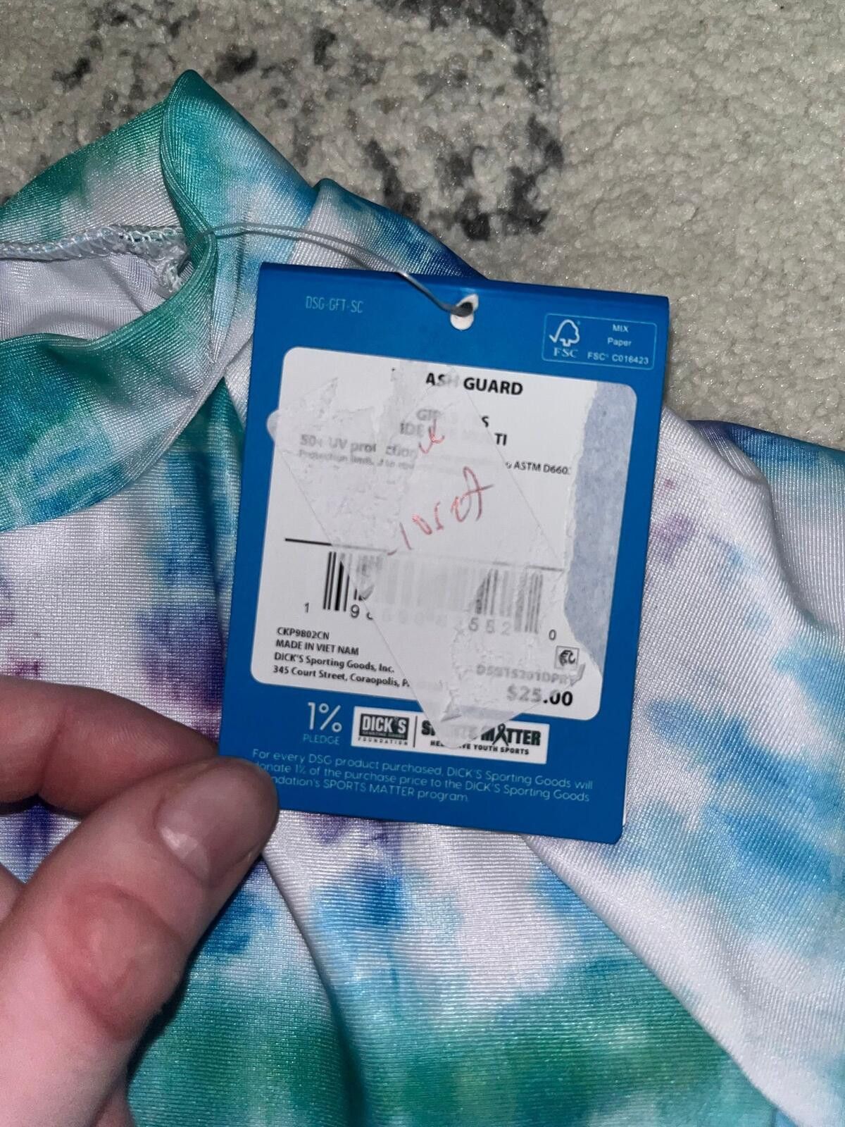 Other DSG Girls XS Rash Guard Tie Dye Swim Top NWT Size ONE SIZE - 2 Thumbnail