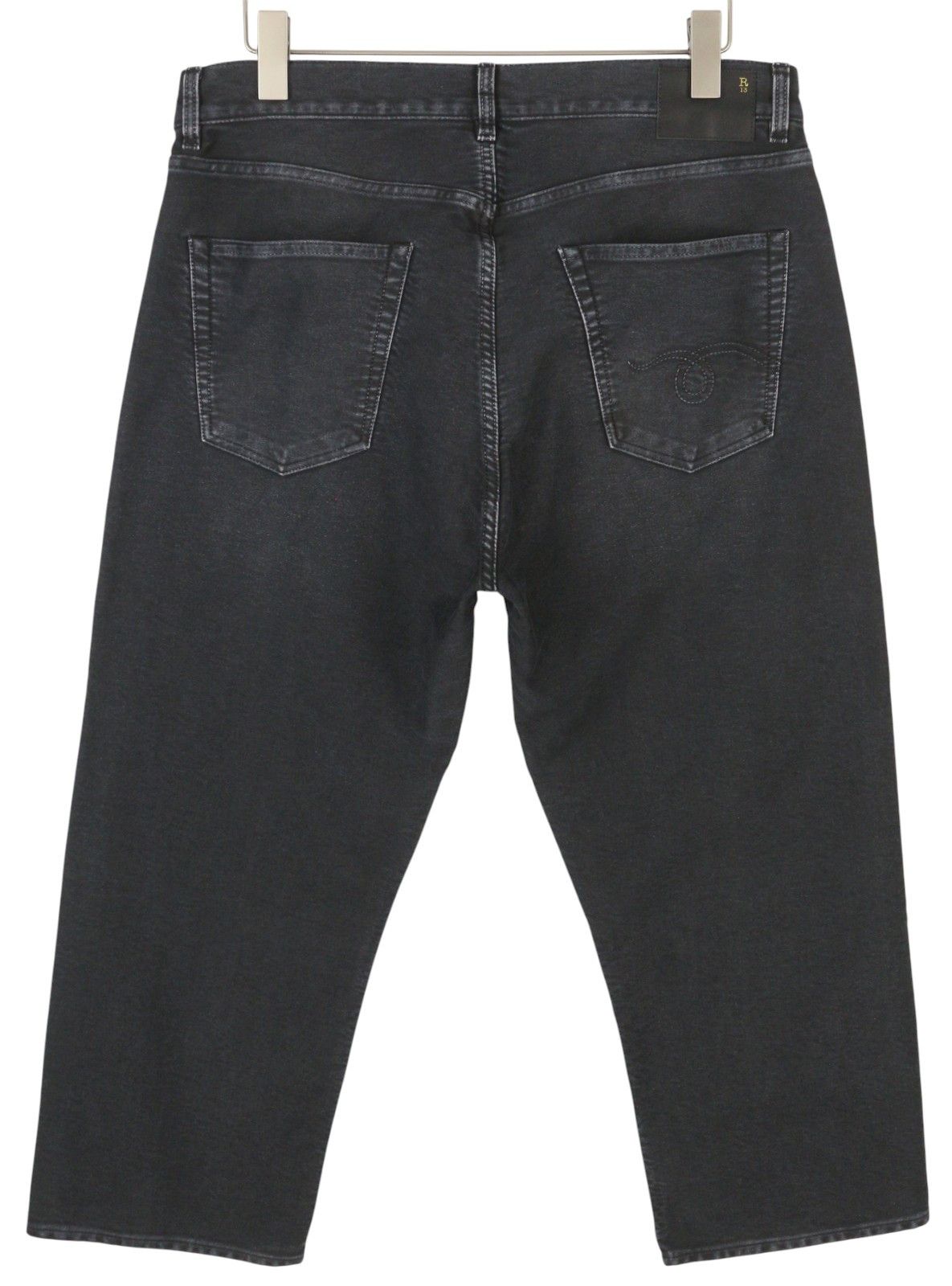 R13 X-BF 30 Black Garment Dyed Moleskin Faded Ankle FW25 86629 Size 30" / US 8 / IT 44 - 2 Thumbnail
