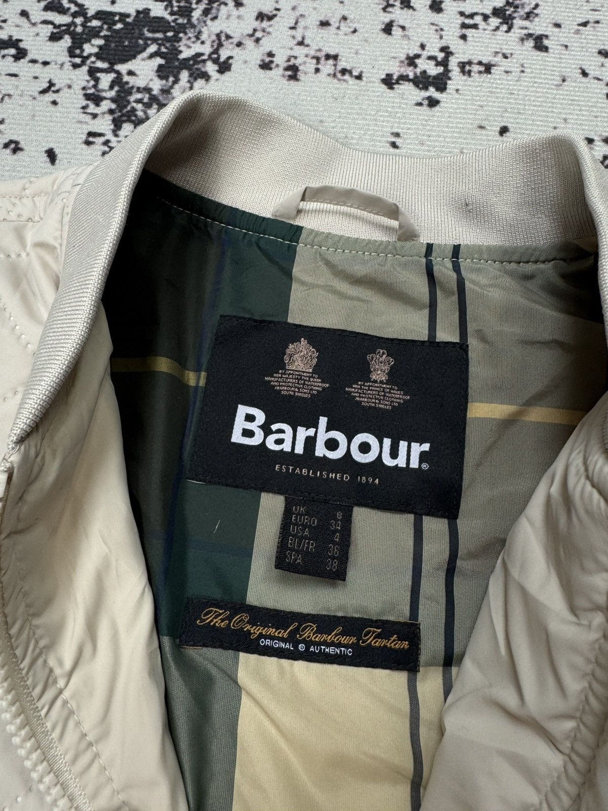 Barbour × Japanese Brand × Vintage Barbour Jacket Bomber with pattern Beige 36 S womens Size US S / EU 44-46 / 1 - 5 Thumbnail
