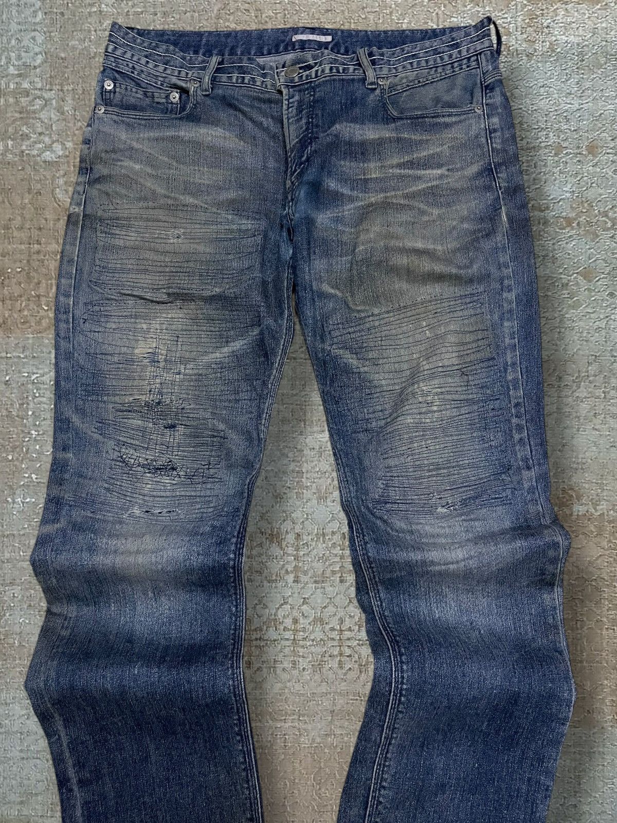 Japanese Brand Vintage 90s Designer Japan High Street Distressed City Denim Size US 33 - 6 Thumbnail