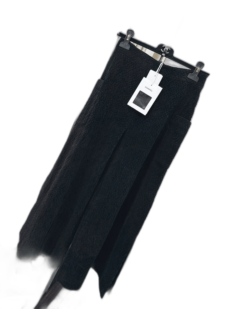 Chanel Chanel Black Velvet Wide Leg Trousers Size 35" - 1 Thumbnail
