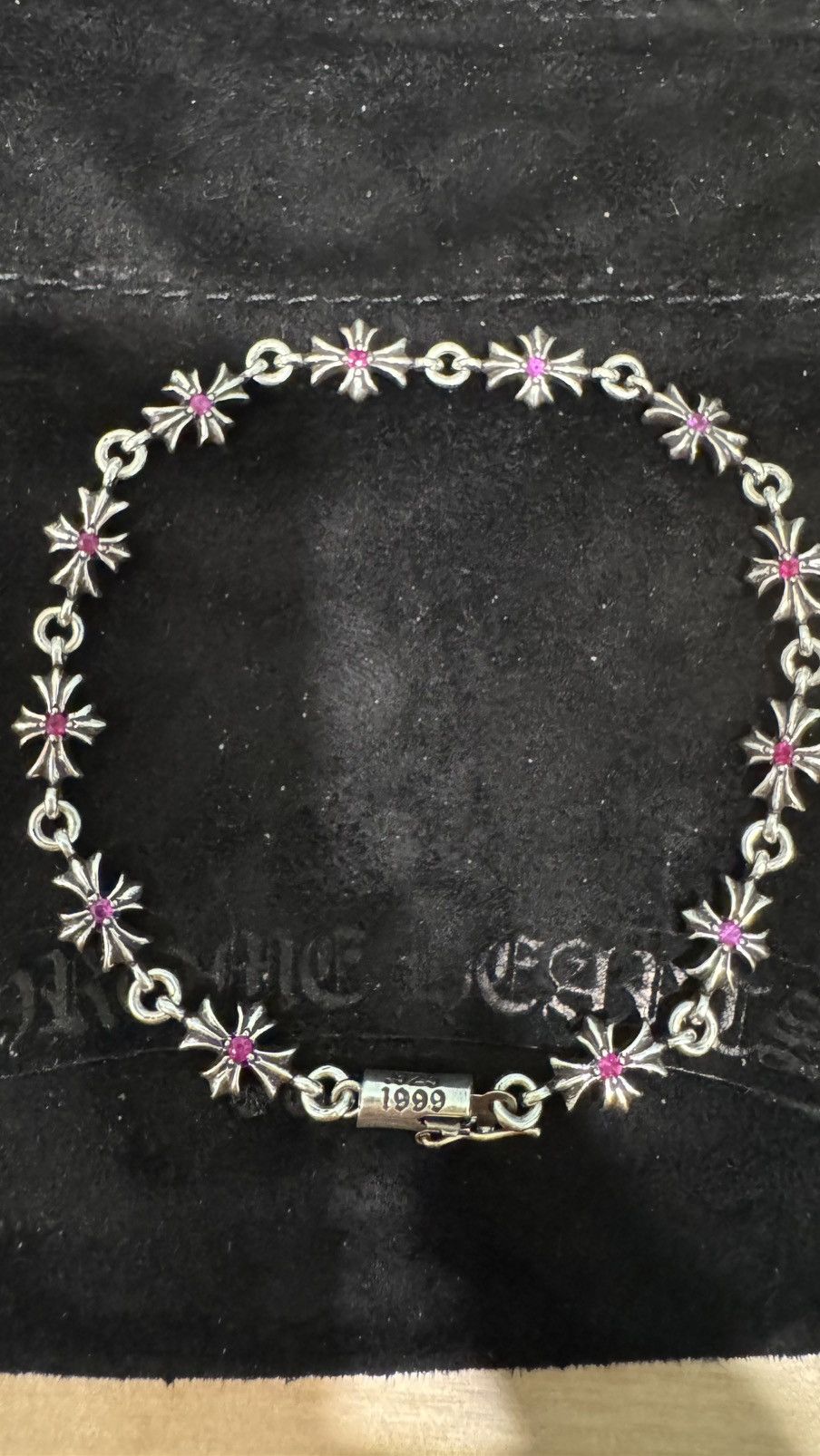 Chrome Hearts Pink Sapphire Tiny E Bracelet *RARE* Size ONE SIZE - 2 Thumbnail