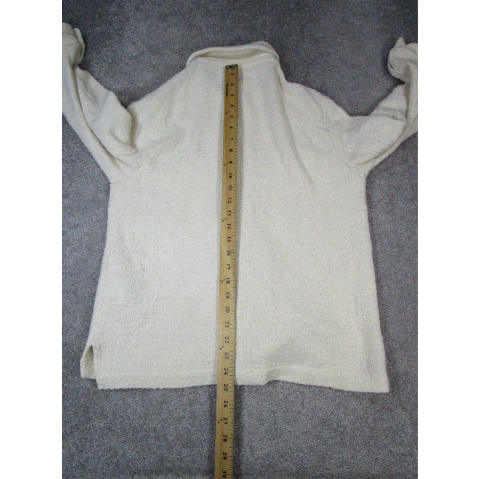 Zara VINTAGE Zara Jacket Womens Medium White Cotton Knit Button Up Coat Womens Size M / US 6-8 / IT 42-44 - 7 Thumbnail
