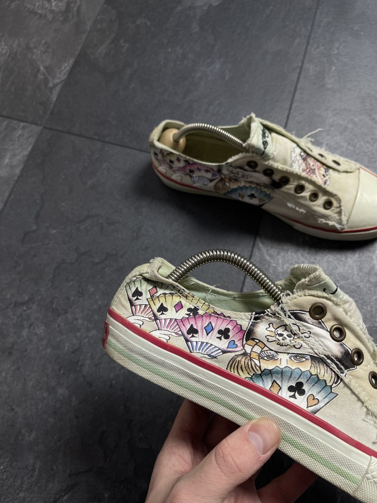 Christian Audigier × Ed Hardy × Vintage Vintage Ed Hardy Tattoo Print Sneakers Size US 7 / IT 37 - 2 Thumbnail