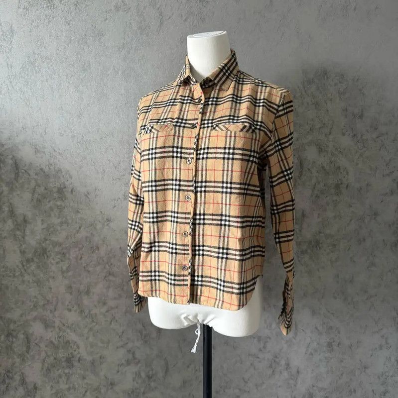 Burberry Burberry Khaki Cotton Long Sleeve Shirt Size M / US 6-8 / IT 42-44 - 1 Thumbnail