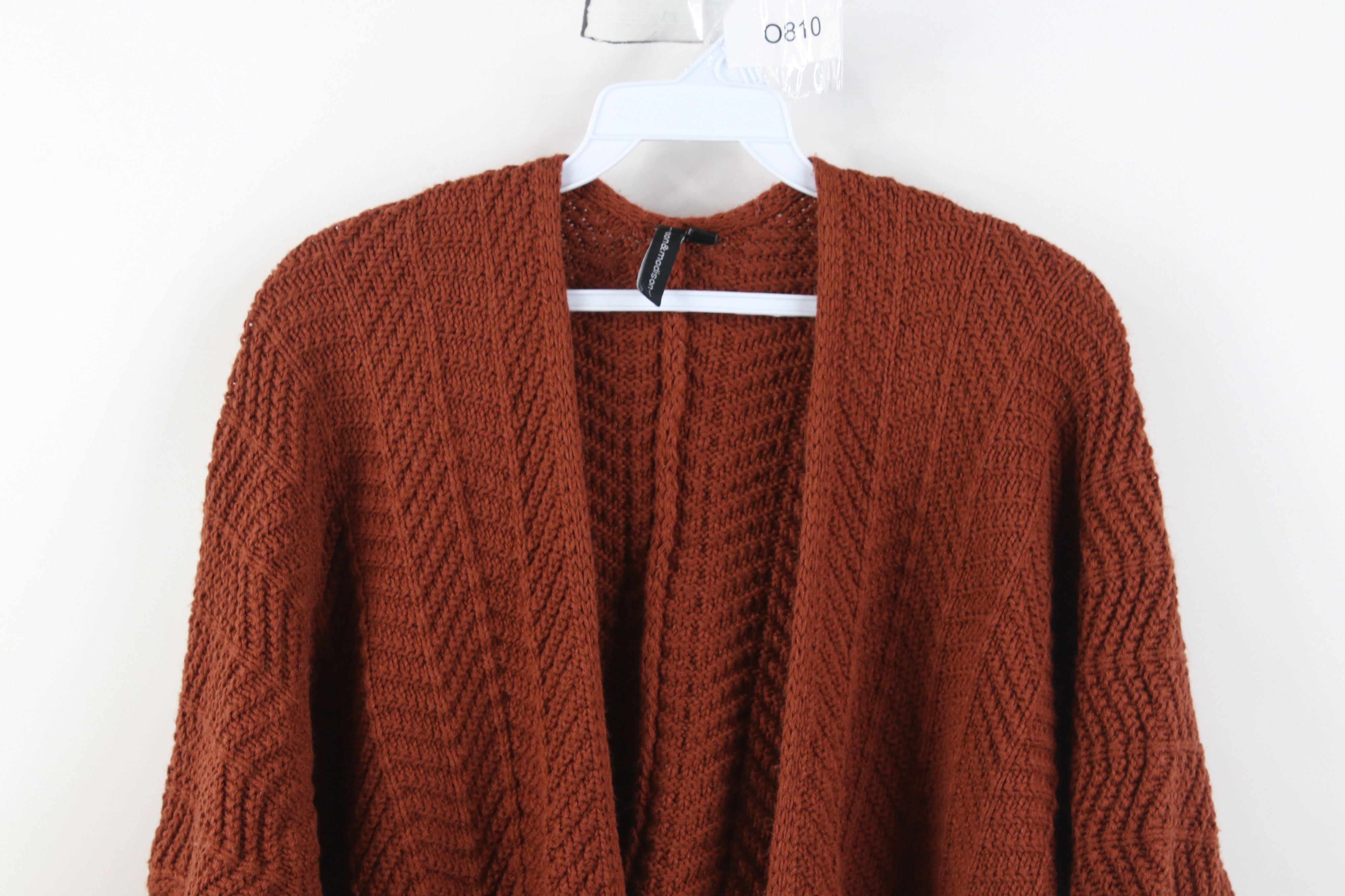 Vintage Anthropologie Moon & Madison Herringbone Knit Sweater Size S / US 4 / IT 40 - 2 Thumbnail