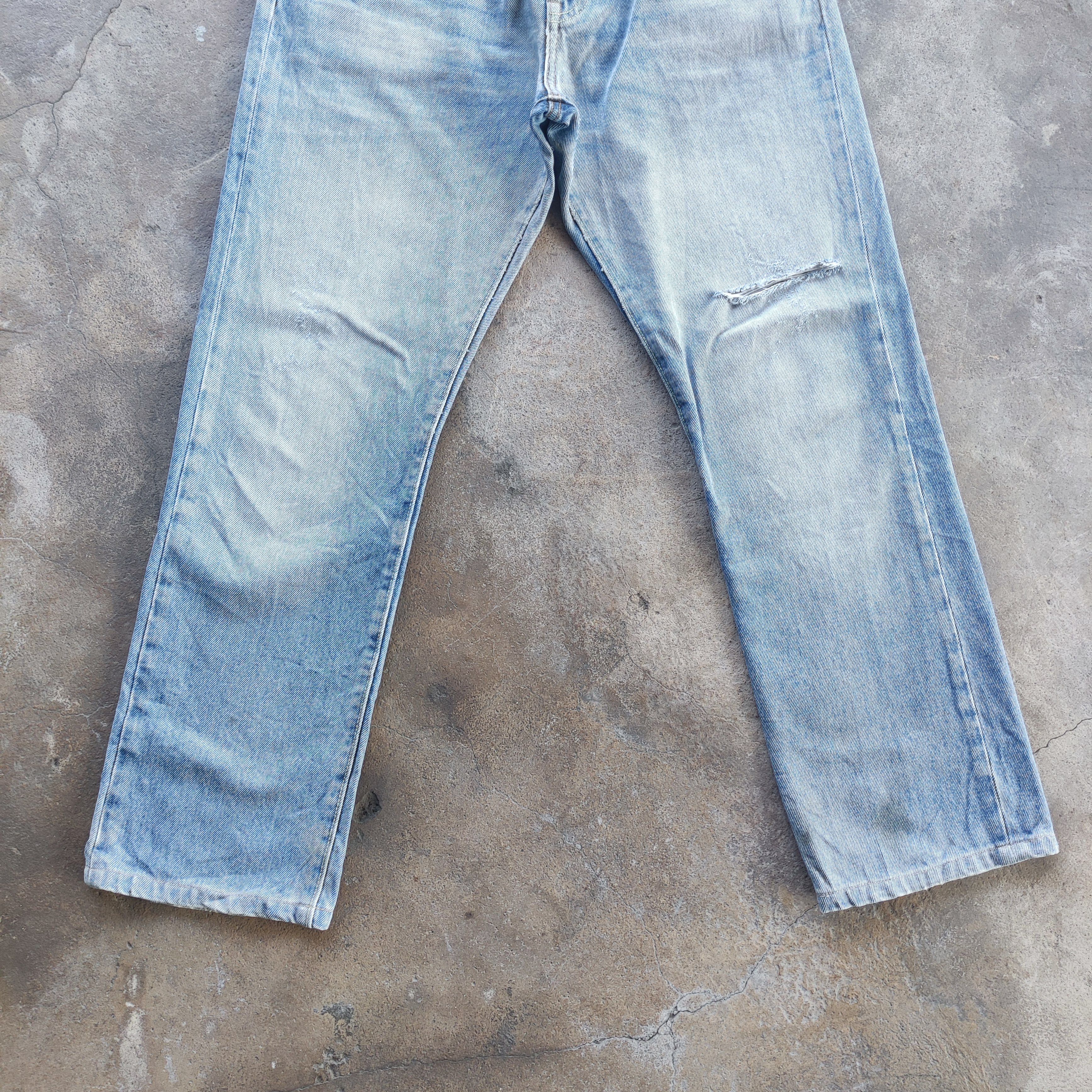 GU Vintage GU Brand Straight Jeans Faded Ripped Pants Size US 34 / EU 50 - 4 Thumbnail