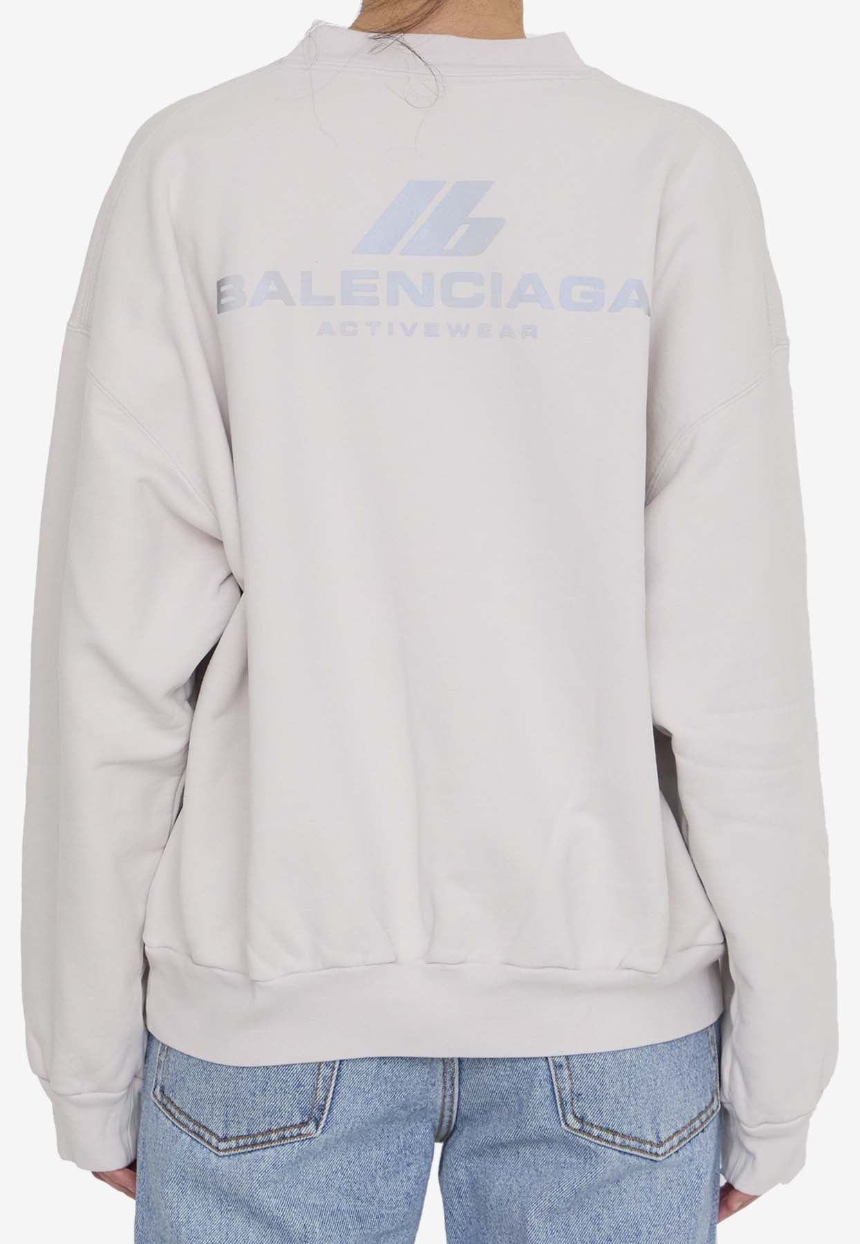 Balenciaga o1s1wg110126 Activewear Sweatshirt in White Size XXL / US 16-18 / IT 52-54 - 3 Thumbnail