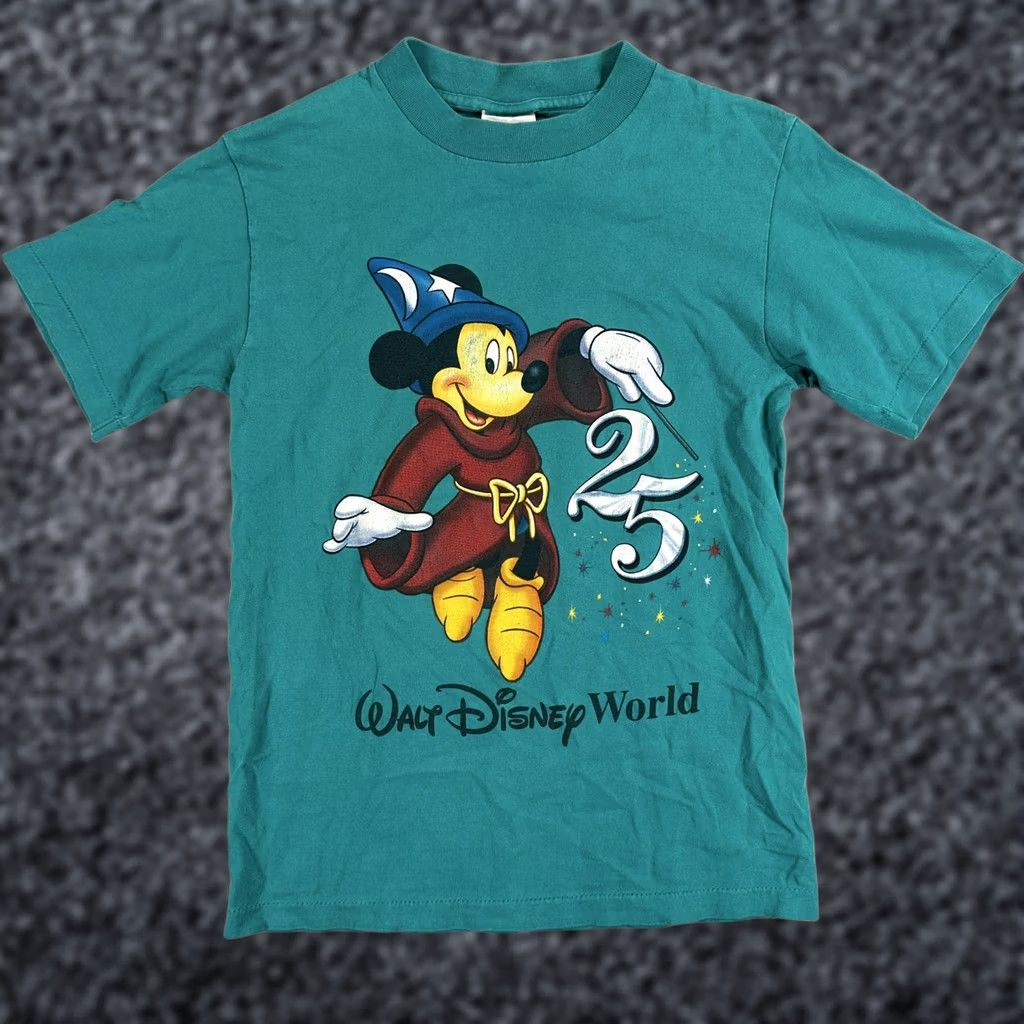 Disney VINTAGE Mickey Inc Shirt Mens Small Green Walt Disney World 25 Mickey Mouse 90s Size US S / EU 44-46 / 1 - 1 Thumbnail