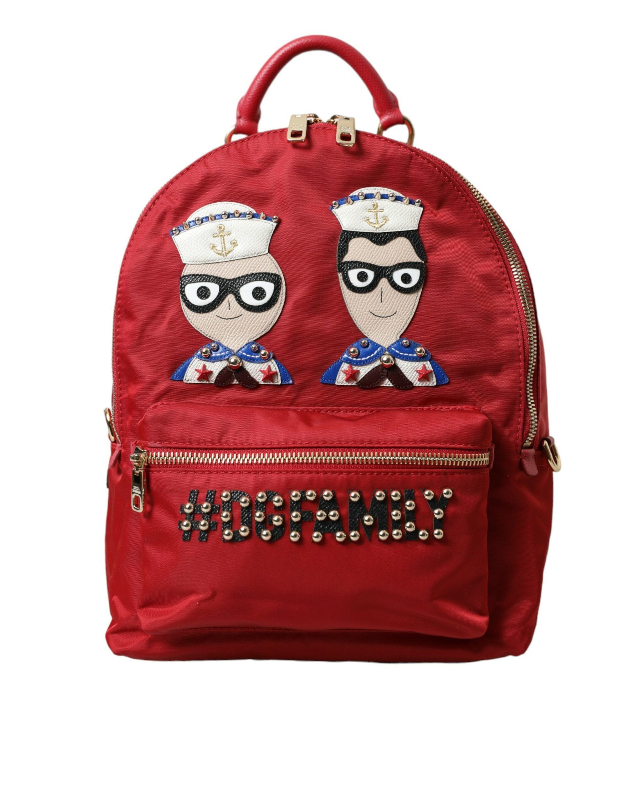 Dolce & Gabbana Embellished Red Backpack with Gold Women's Detailing Size ONE SIZE - 1 Thumbnail