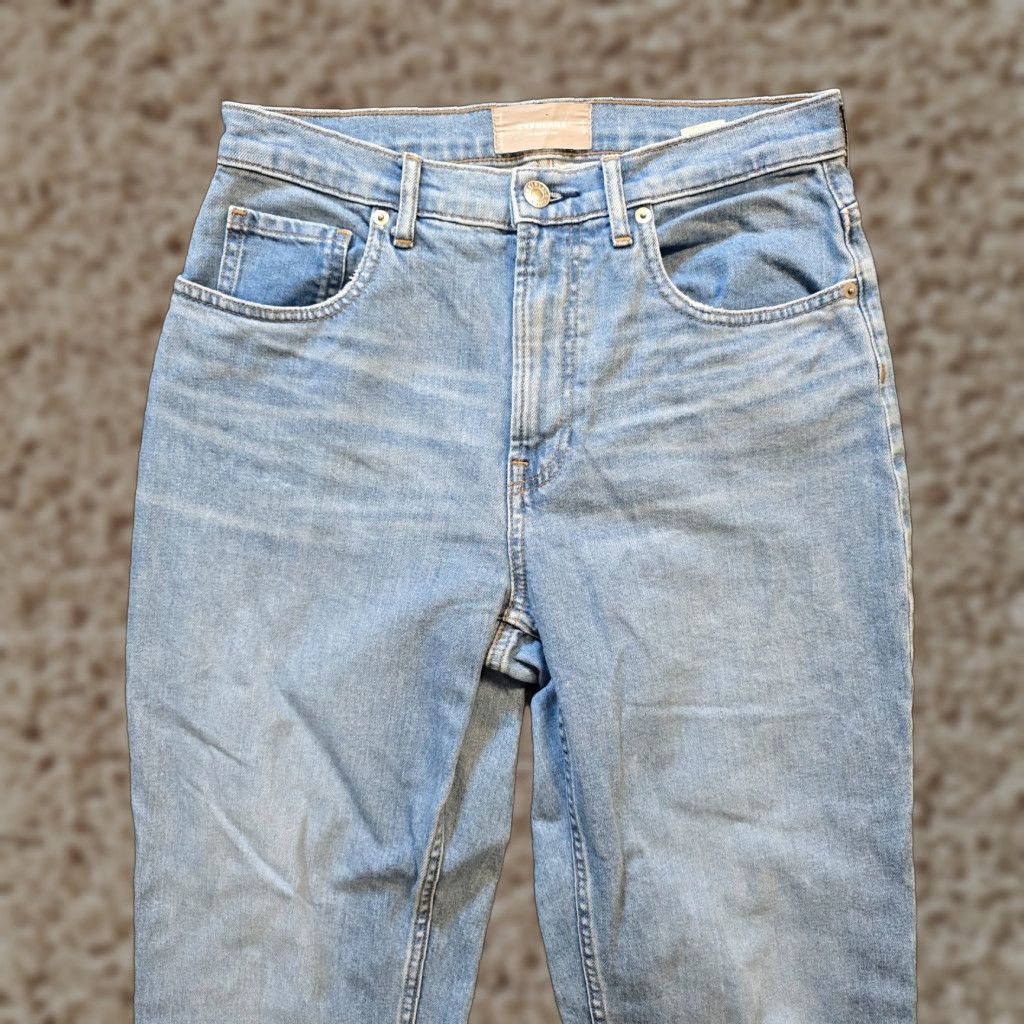 Everlane Everlane Jeans Women High Rise Cheeky Tapered Leg Denim Cropped Blue 28 Regular Inseam 27 90s Distressed—Capable Capsule Basic Size 28" / US 6 / IT 42 - 1 Thumbnail