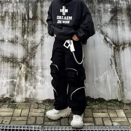 VIBE Wide Cargo Pants High Street with Poker Straight Baggy Y2K Size US 32 / EU 48 - 3 Thumbnail
