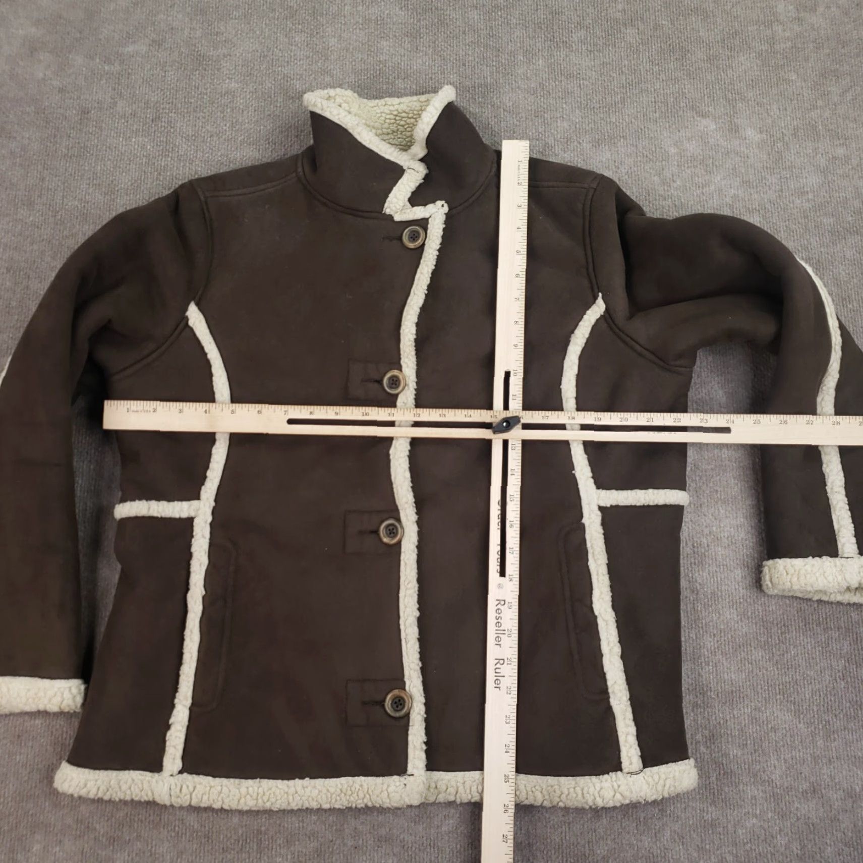 Vintage LL Bean Womens Coat Brown Faux Fur Pockets Fleece Lined Size XS / US 0-2 / IT 36-38 - 2 Thumbnail