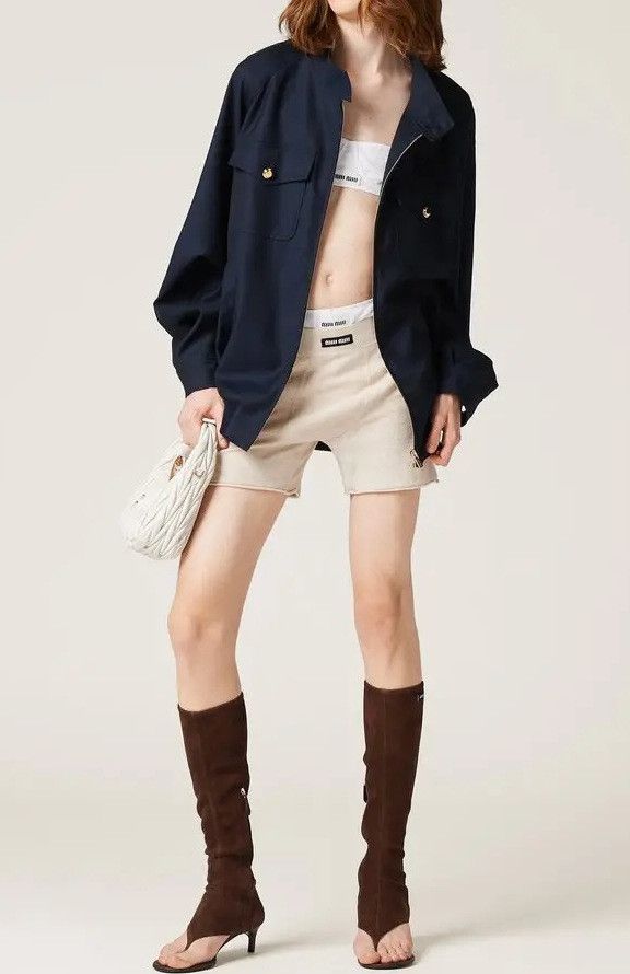 Miu Miu Miu Miu Blue Wool Blouson - Size 38 Size XS / US 0-2 / IT 36-38 - 9 Thumbnail